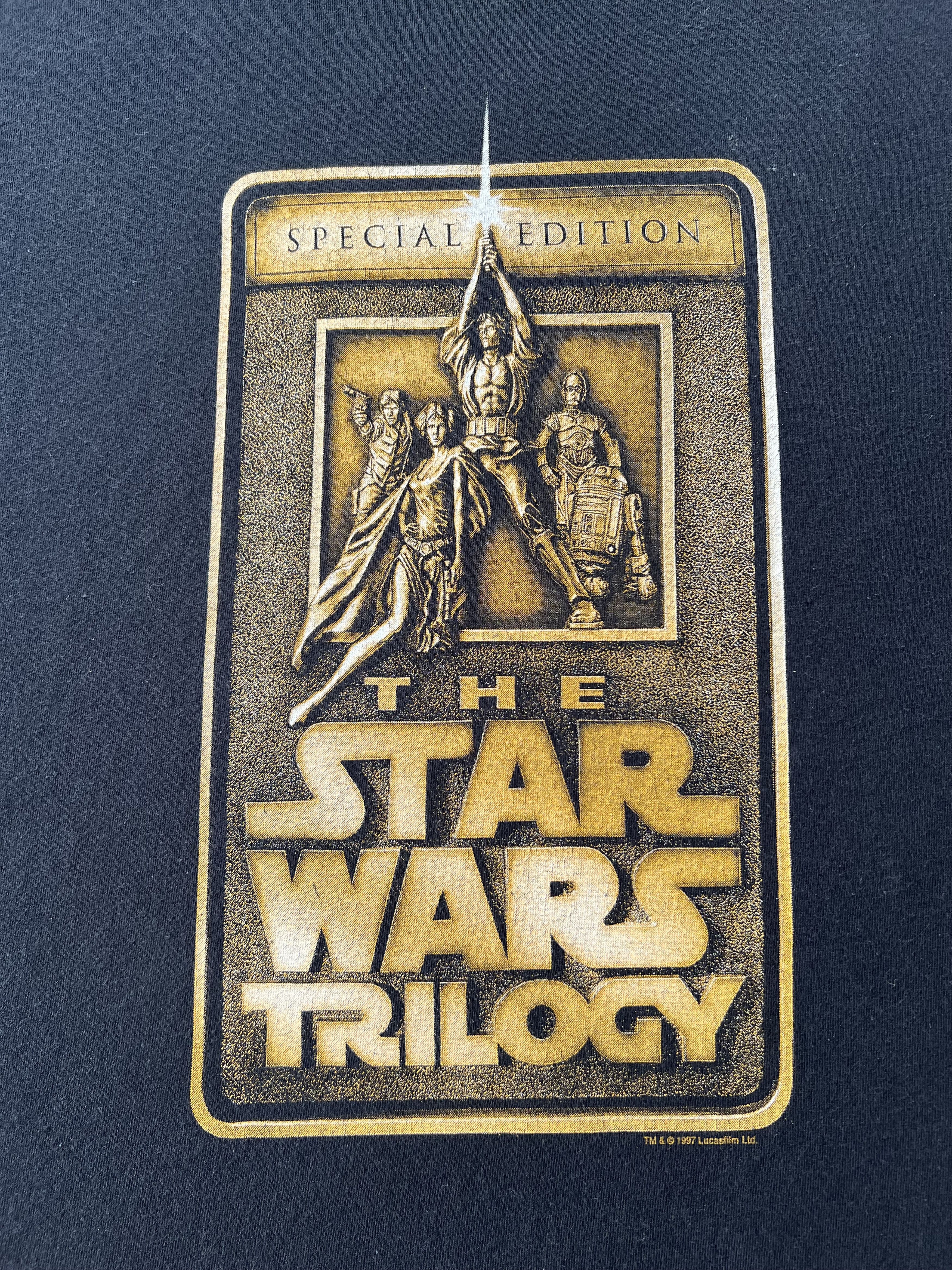 Star Wars Vintage 1997 Star Wars Trilogy Special Edition Black T-shirt Size US XL / EU 56 / 4 - 4 Thumbnail