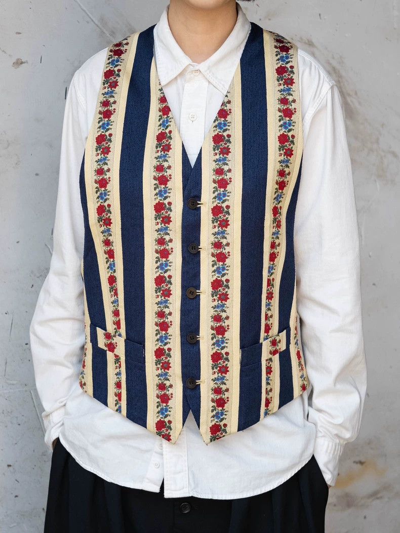 Kenzo KENZO sizeF Vintage ethnic floral striped silk vest Size M / US 6-8 / IT 42-44 - 5 Thumbnail
