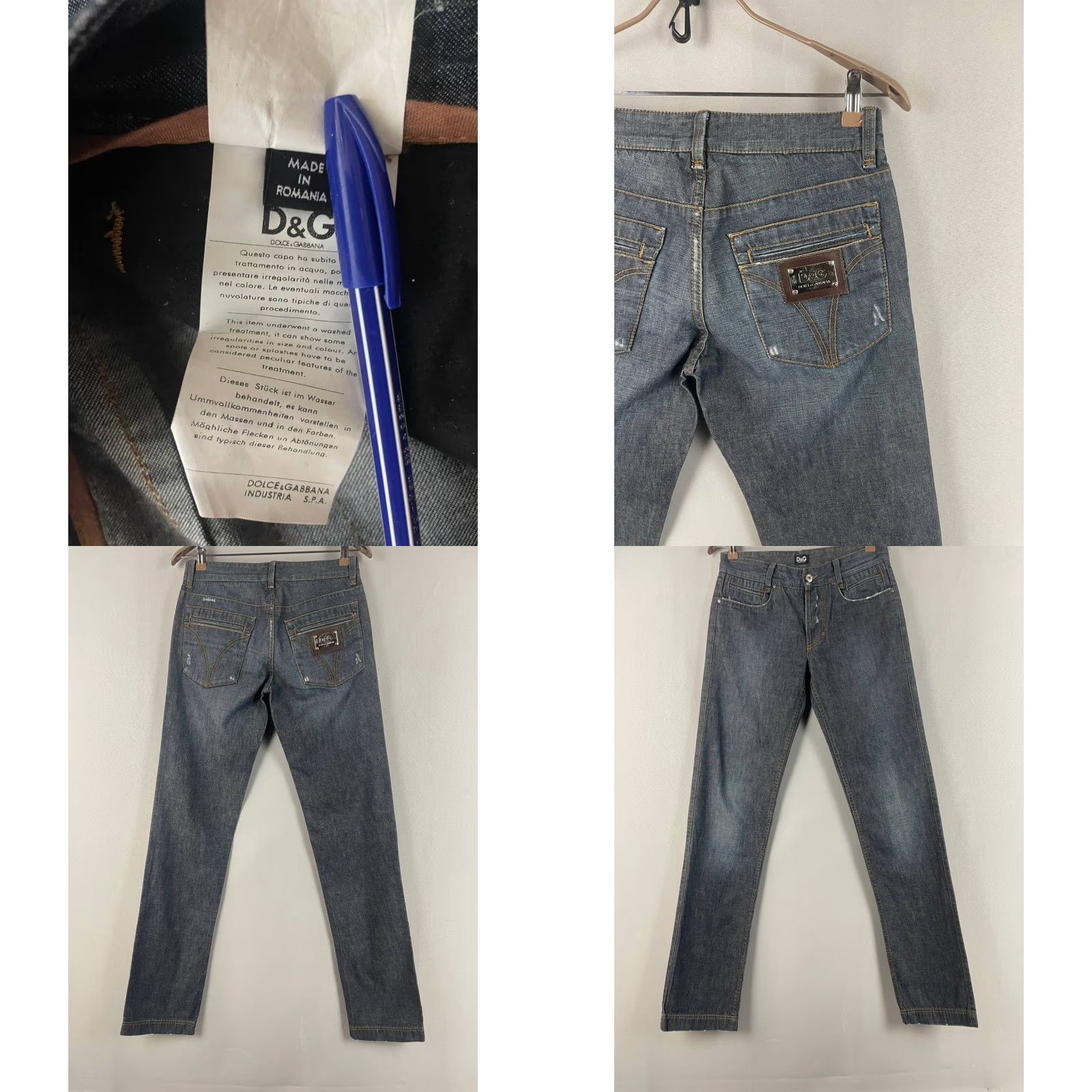 Dolce & Gabbana Dolce&Gabbana Mens Denim Jeans Size M Blue Denim Cotton Straight Leg Jeans Regular Rise 5-Pocket Size US 31 - 8 Thumbnail