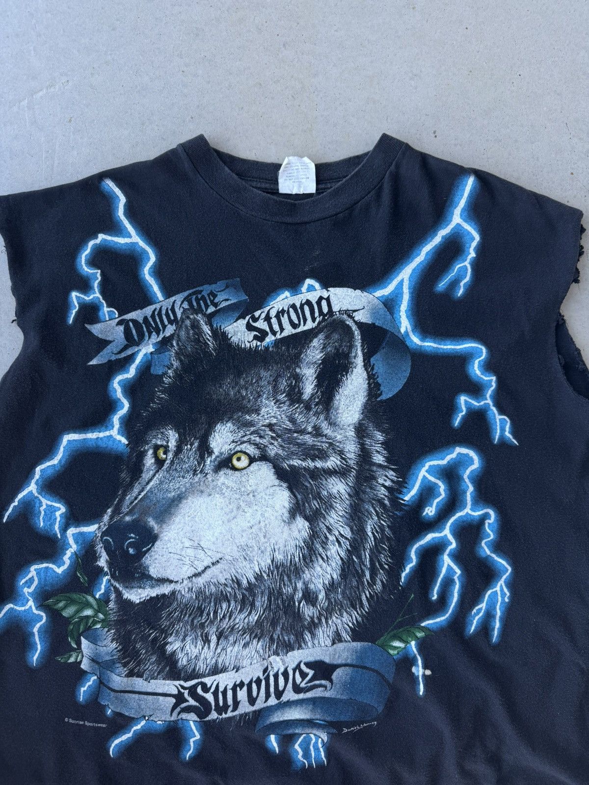 Vintage Vintage 90s American Thunder Lightning Biker Cutoff T-Shirt Size US XL / EU 56 / 4 - 4 Thumbnail