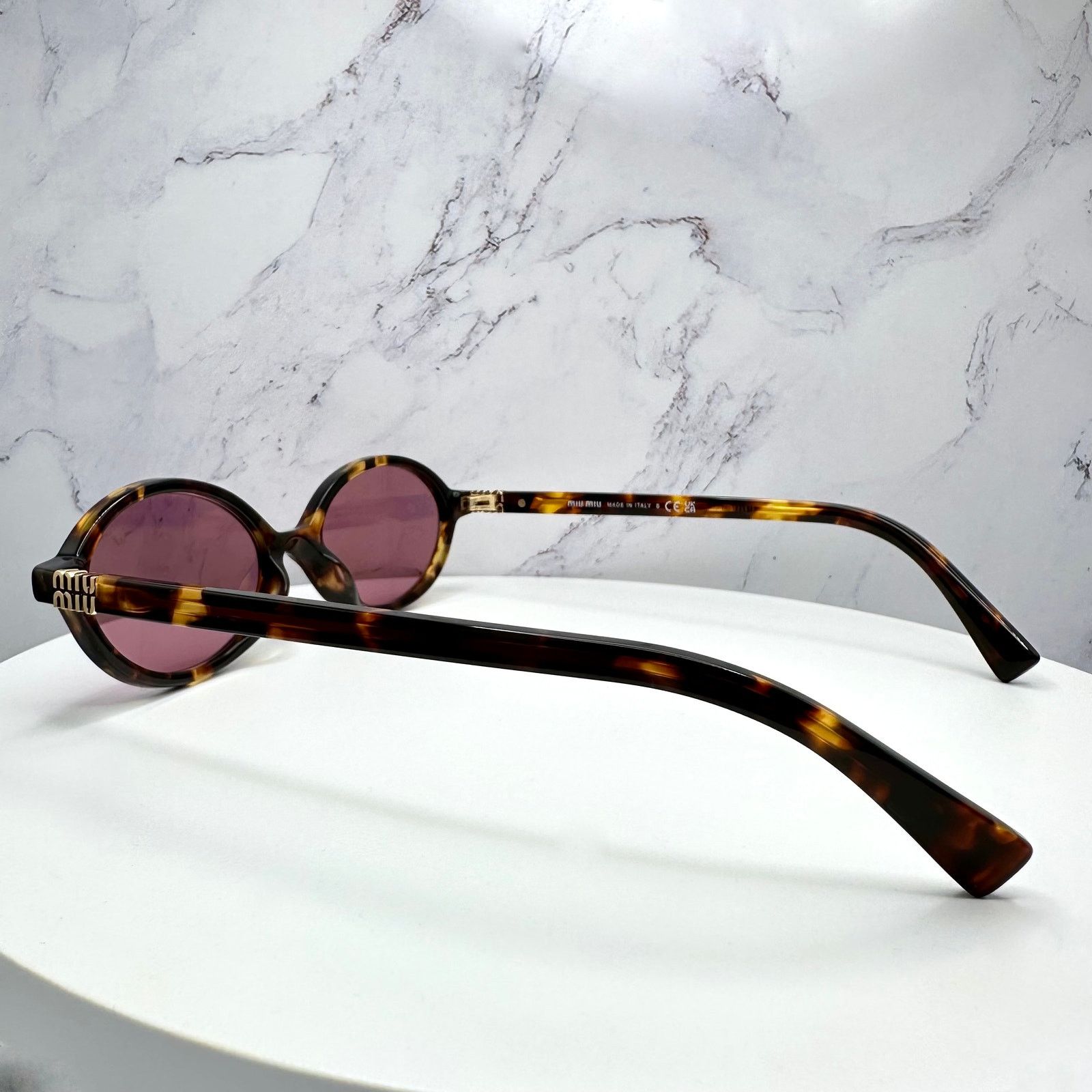 Miu Miu MIU MIU Sunglasses New Brown Gold Metal Logo Authentic Size ONE SIZE - 4 Thumbnail