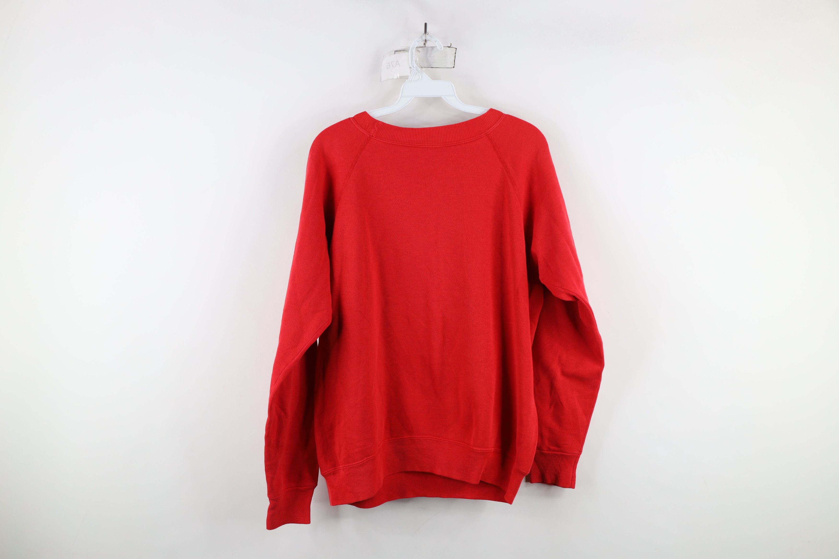 Vintage Vintage 80s 90s Streetwear Blank Raglan Sweatshirt Red USA Size M / US 6-8 / IT 42-44 - 10 Thumbnail