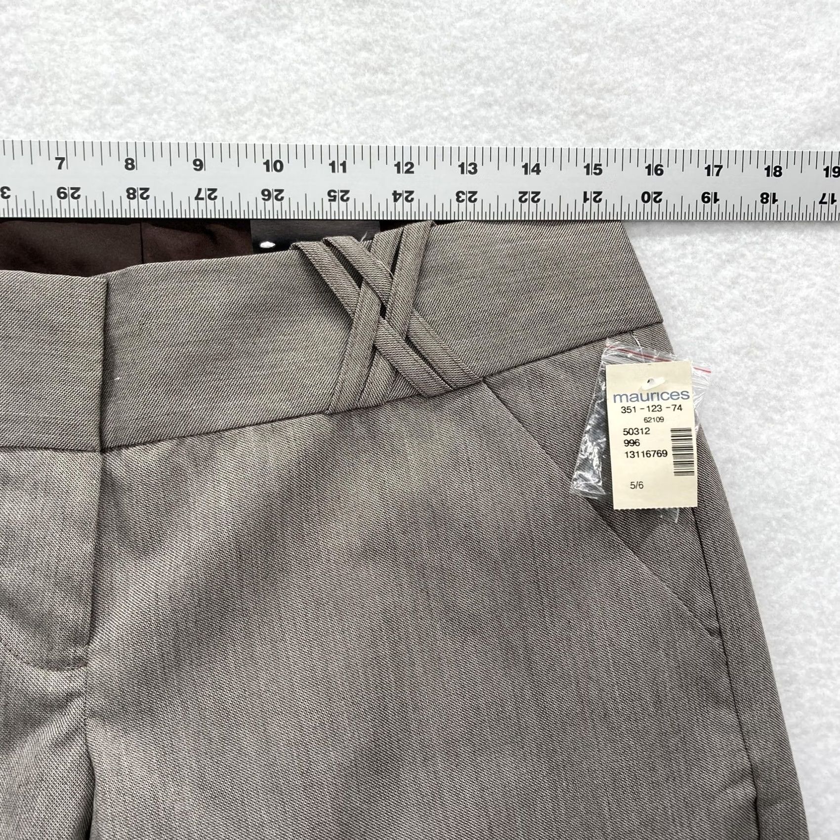 Vintage Maurices Pants Womens 5/6 Gray Modern Dress Slacks Wide Leg Career Office NWT Size 28" / US 6 / IT 42 - 6 Thumbnail