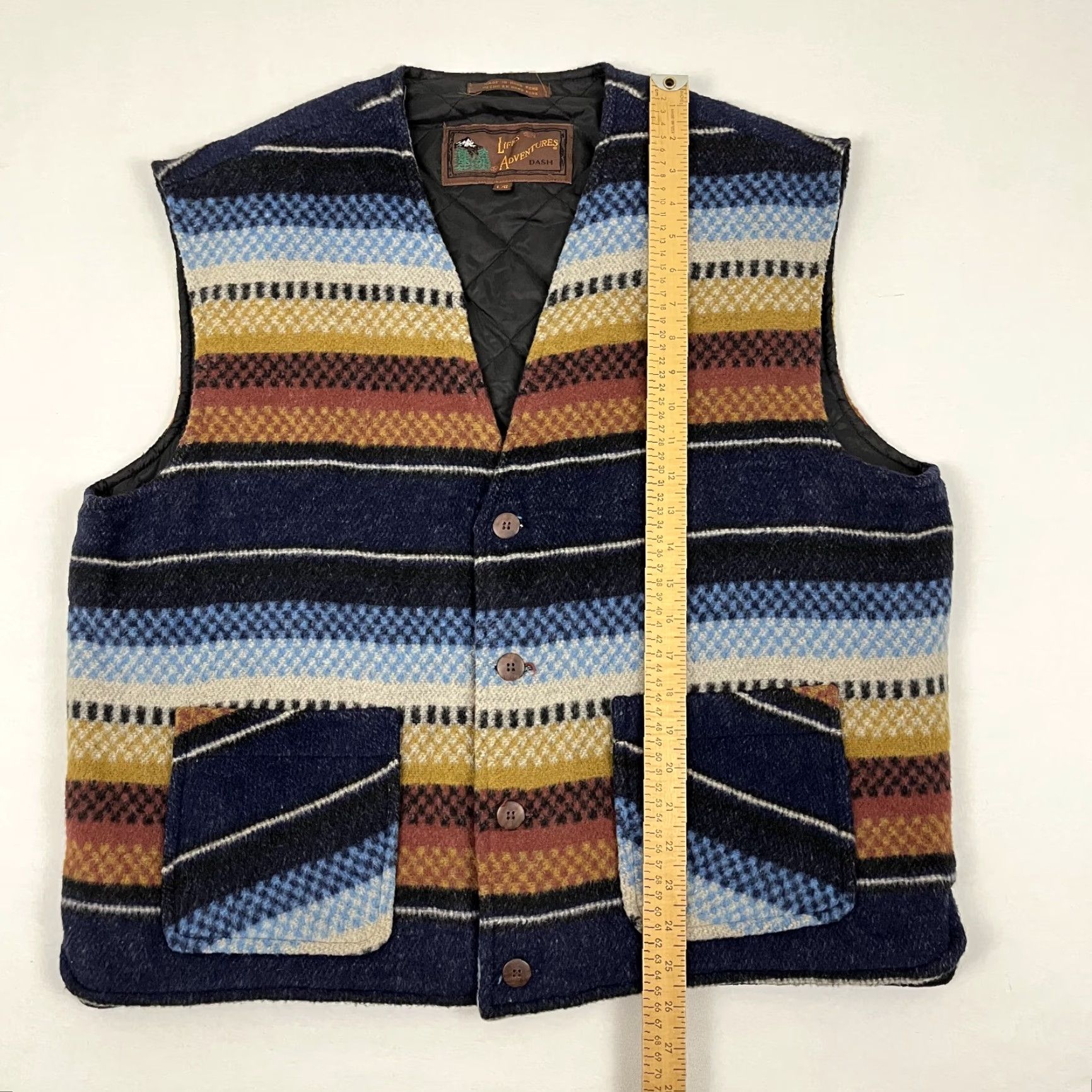Etro VINTAGE Lifes Adventure Dash Vest Adult Large Wool Striped Southwestern Aztec Retro Jacket/Coat Size US L / EU 52-54 / 3 - 3 Thumbnail