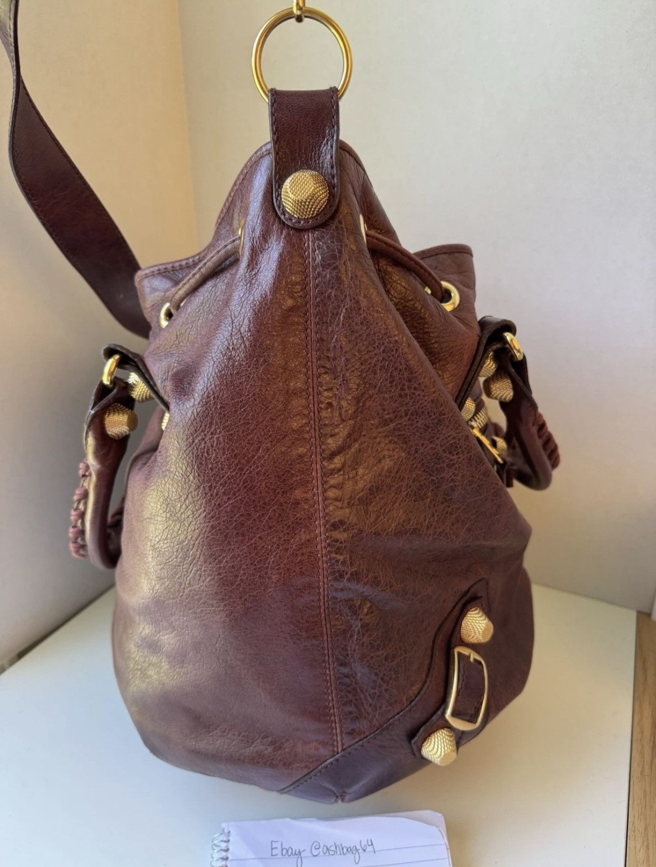 Balenciaga Balenciaga Giant Pompon Rouge Grenat Burgundy Gold Hardware Size ONE SIZE - 10 Thumbnail