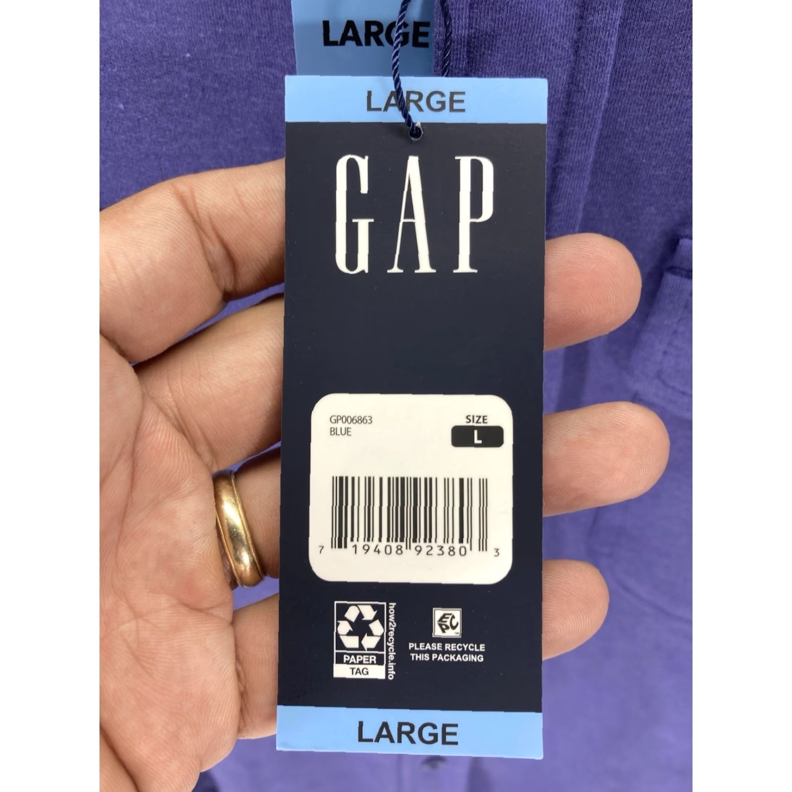 Gap Gap Knit Shirt Men L Blue Purple Button Long Sleeve Cotton Blend Stretch NWT Size US L / EU 52-54 / 3 - 5 Thumbnail