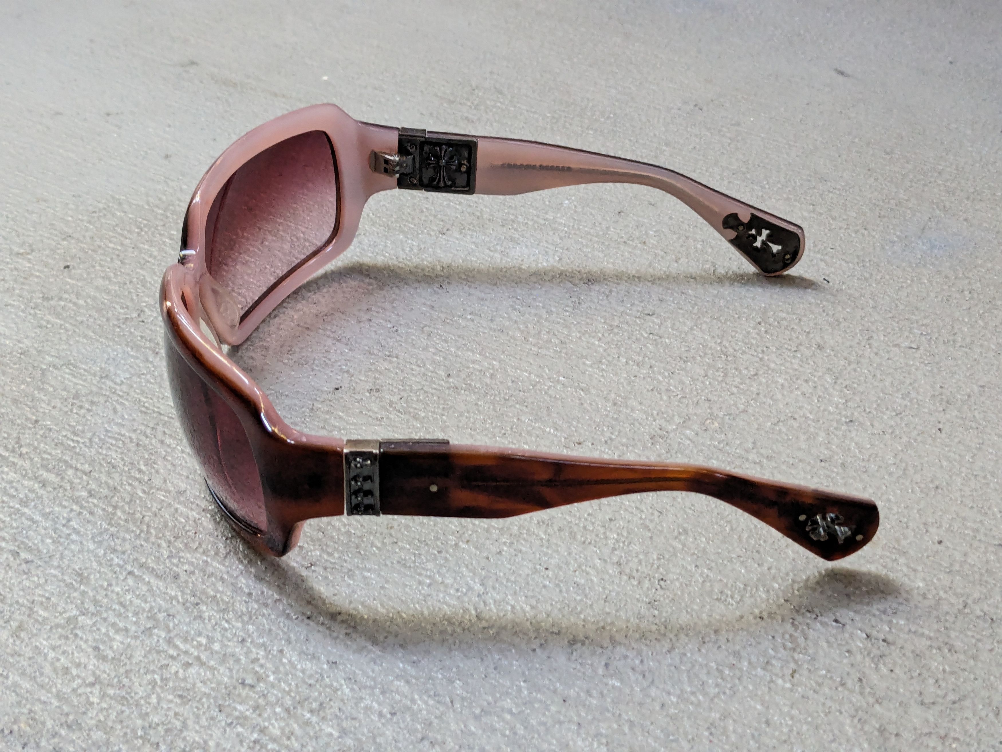 Chrome Hearts Chrome Hearts Sunglasses Cream Brown Pink Cross Sterling Size ONE SIZE - 6 Thumbnail