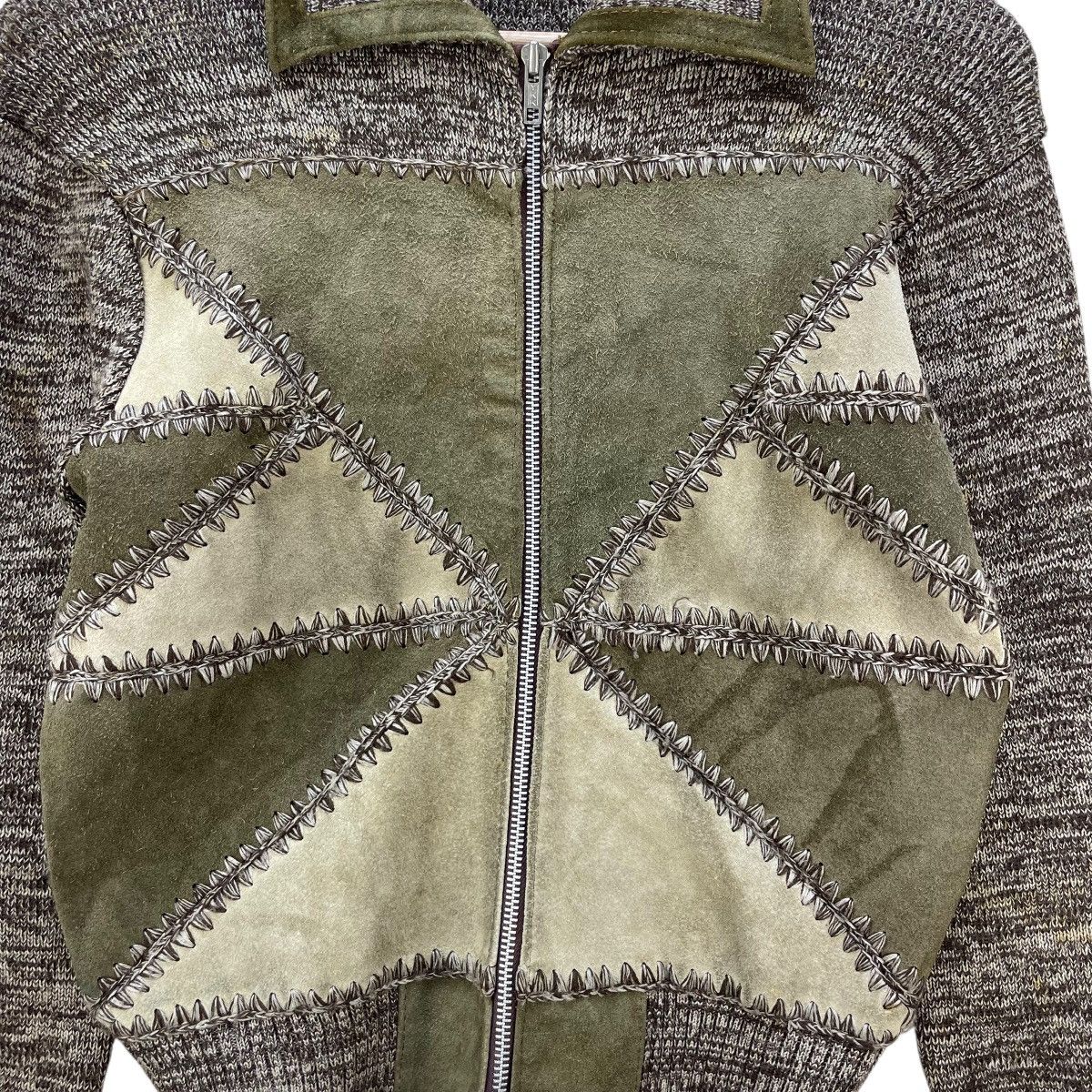 Leather 💥80s suede Cow Hide Leather Pachtwork Size S / US 4 / IT 40 - 4 Thumbnail