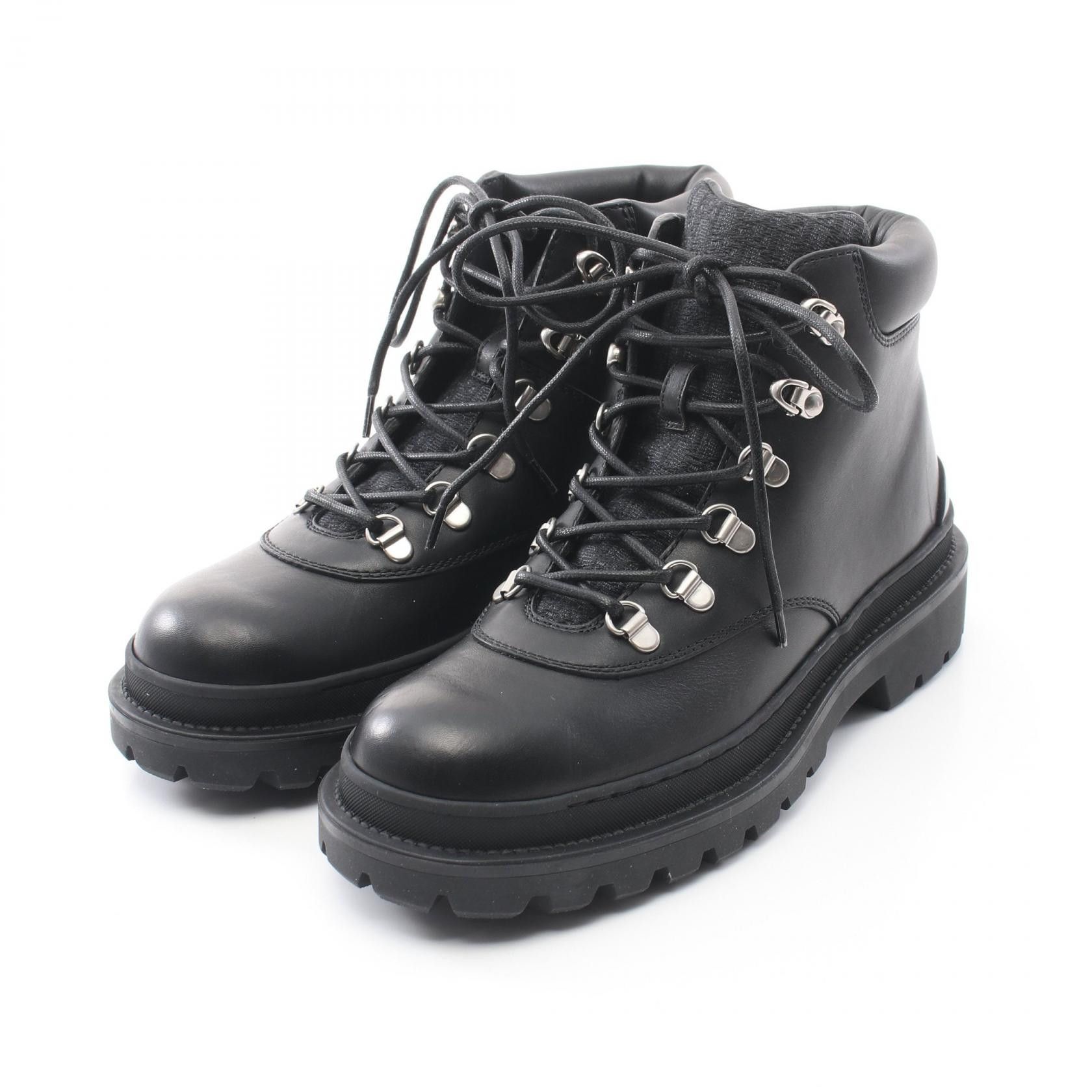 Dior Dior Lace Up Leather Canvas Boots Leather Shoes in Black, Men's