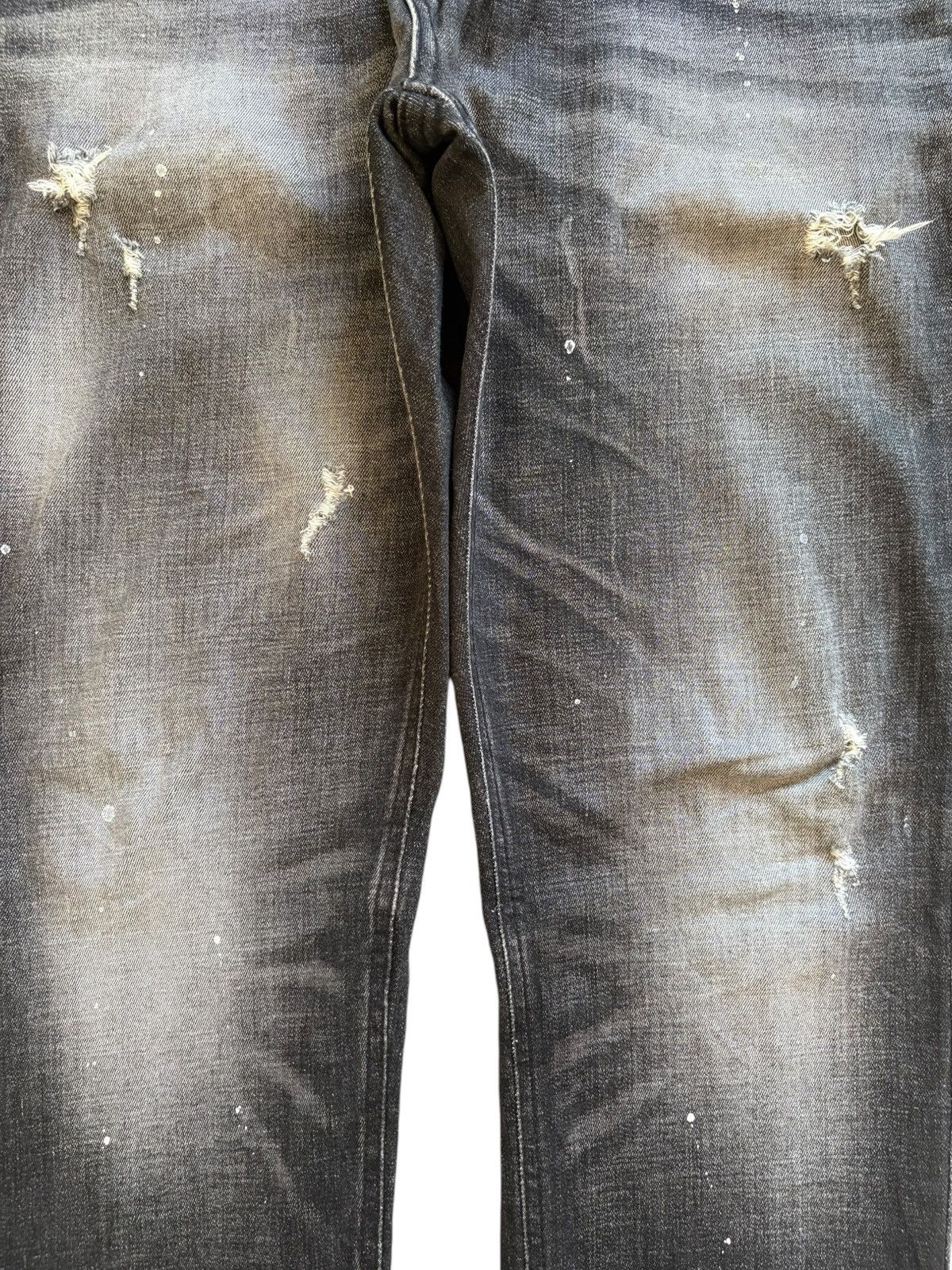 Japanese Brand Vintage Japanese Brand Paint Faded Wash Ripped Slim Jeans Size US 33 - 5 Thumbnail