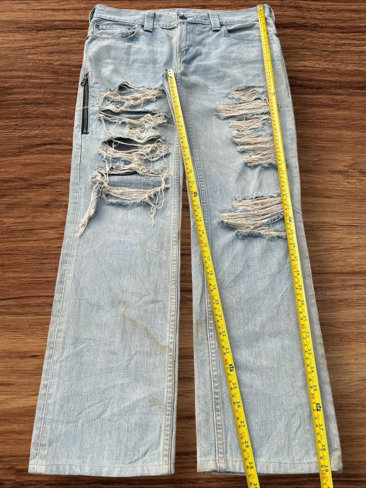 Levi's × Levi's Vintage Clothing Vintage Y2K Levi’s 511 Blue Washed Distressed Slim Fit Jeans Size US 32 / EU 48 - 20 Thumbnail