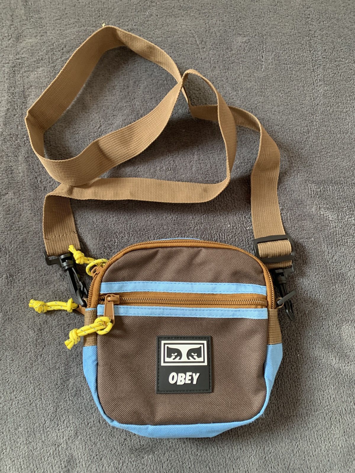 Obey Messenger Conditions Traveler Bag 3 Brown Multi, Men's (Size 26)