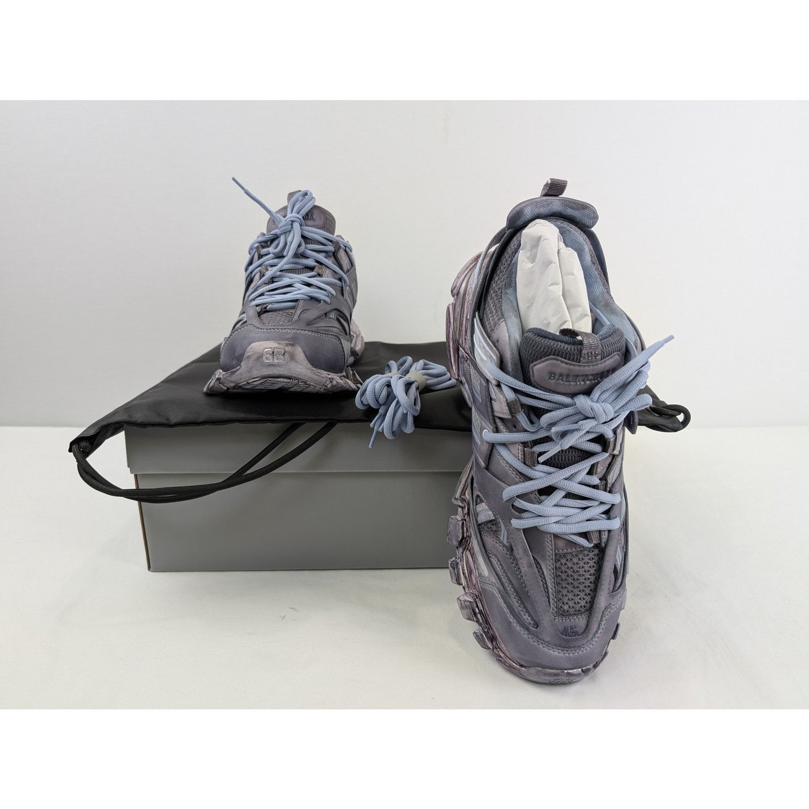 Balenciaga o1rshd1 Faded Mesh Rubber Track Sneakers in Multicolor Size US 12 / EU 45 - 21 Thumbnail
