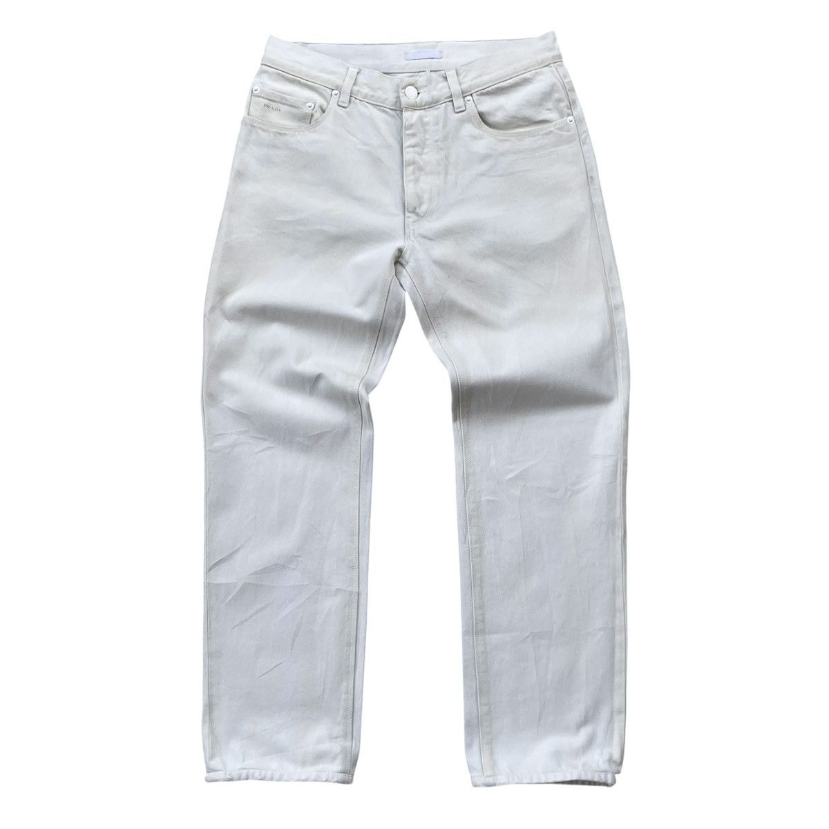 Prada Prada Milano Easy Fit Offwhite Designer Denim Size US 31 - 1 Thumbnail