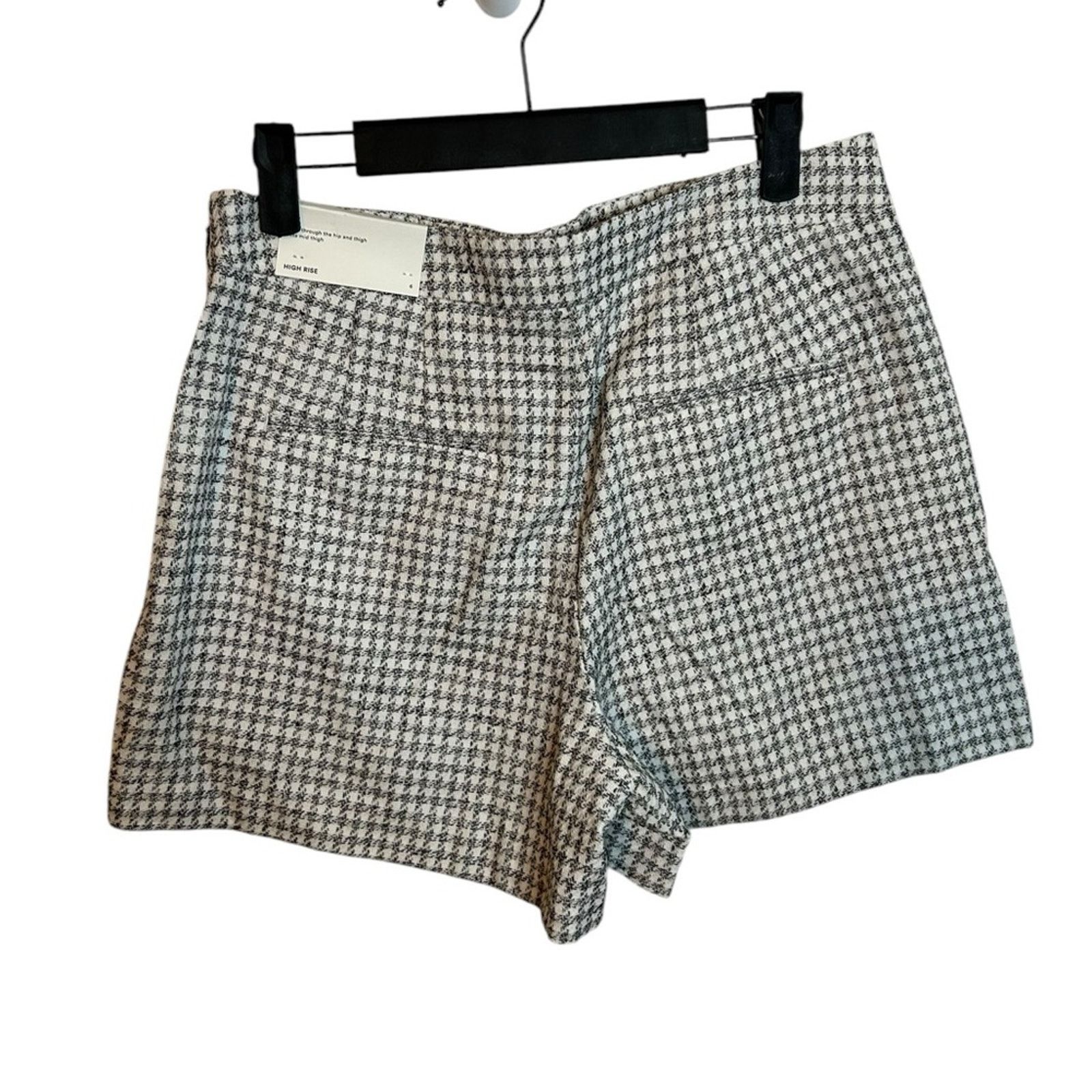Ann Taylor Nwt Ann Taylor High Waisted Houndstooth Tweed Shorts Size 28" / US 6 / IT 42 - 2 Thumbnail