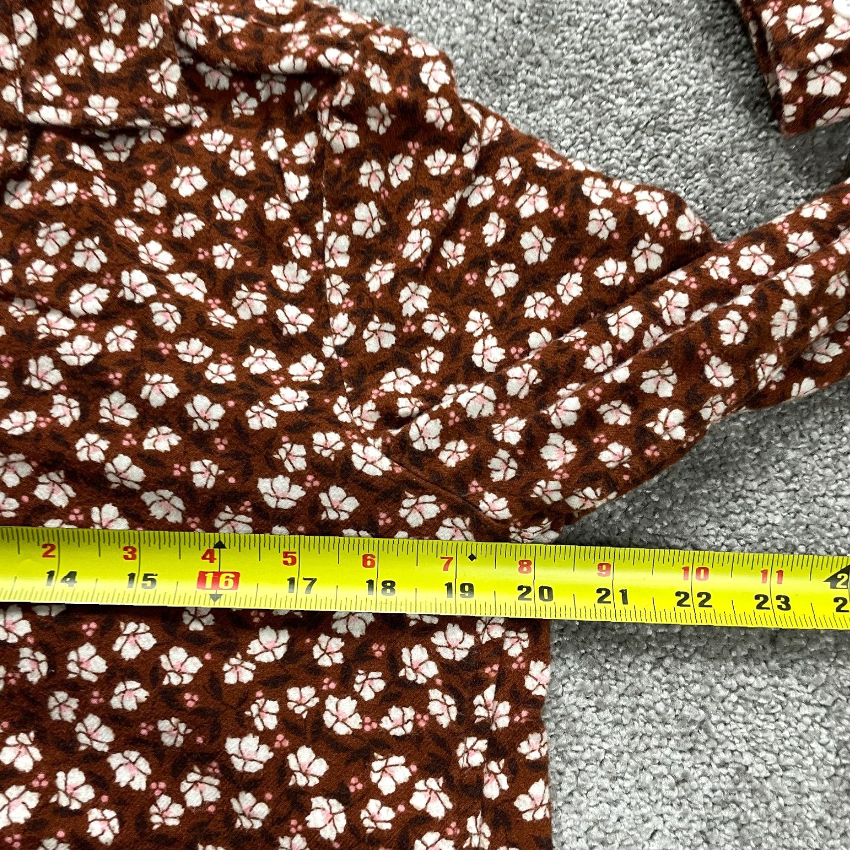 Lands' End VINTAGE Lands' End Women's Button-Up Shirt Casual Long Sleeve Cotton Knit Brown Floral Small S Size S / US 4 / IT 40 - 7 Thumbnail