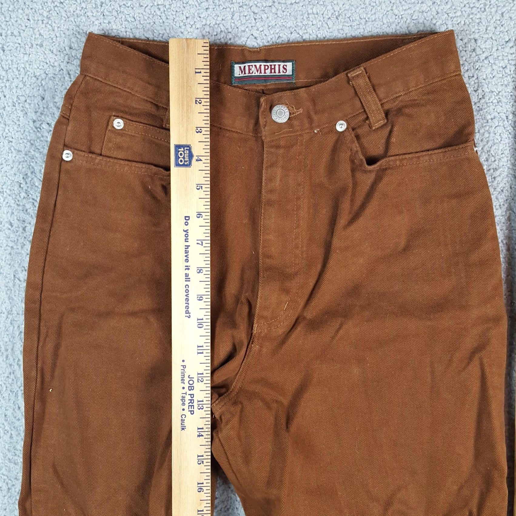 Vintage VINTAGE Memphis Jeans Women's 9 High Waisted Brown Denim Western Tapered Leg 5-Pocket 80s 90s Cowgirl Retro Southwestern Cowboy Shirt Size 30" / US 8 / IT 44 - 6 Thumbnail
