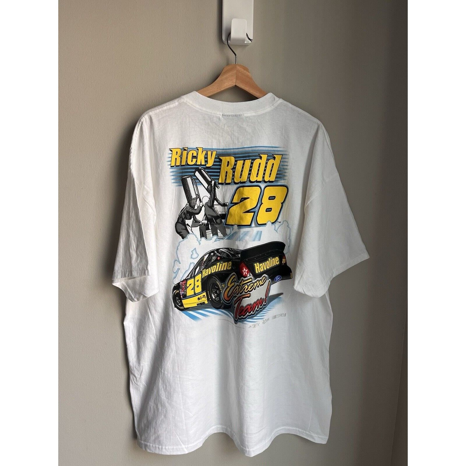 NASCAR VINTAGE NASCAR RICKY RUDD #28 FORD TAURUS RACING T SHIRT 90S Size US XL / EU 56 / 4 - 3 Thumbnail