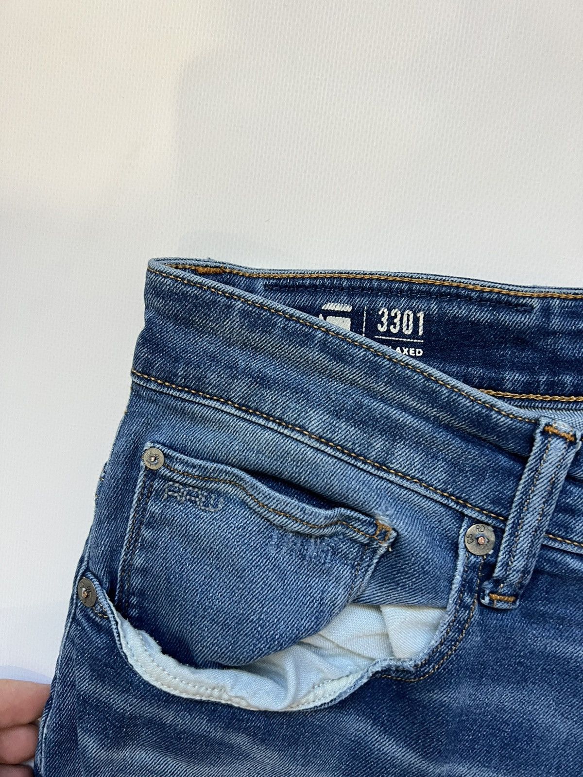 G-Star G Star Raw Blue Distressed Pants Jeans Denim Size US 34 / EU 50 - 7 Thumbnail
