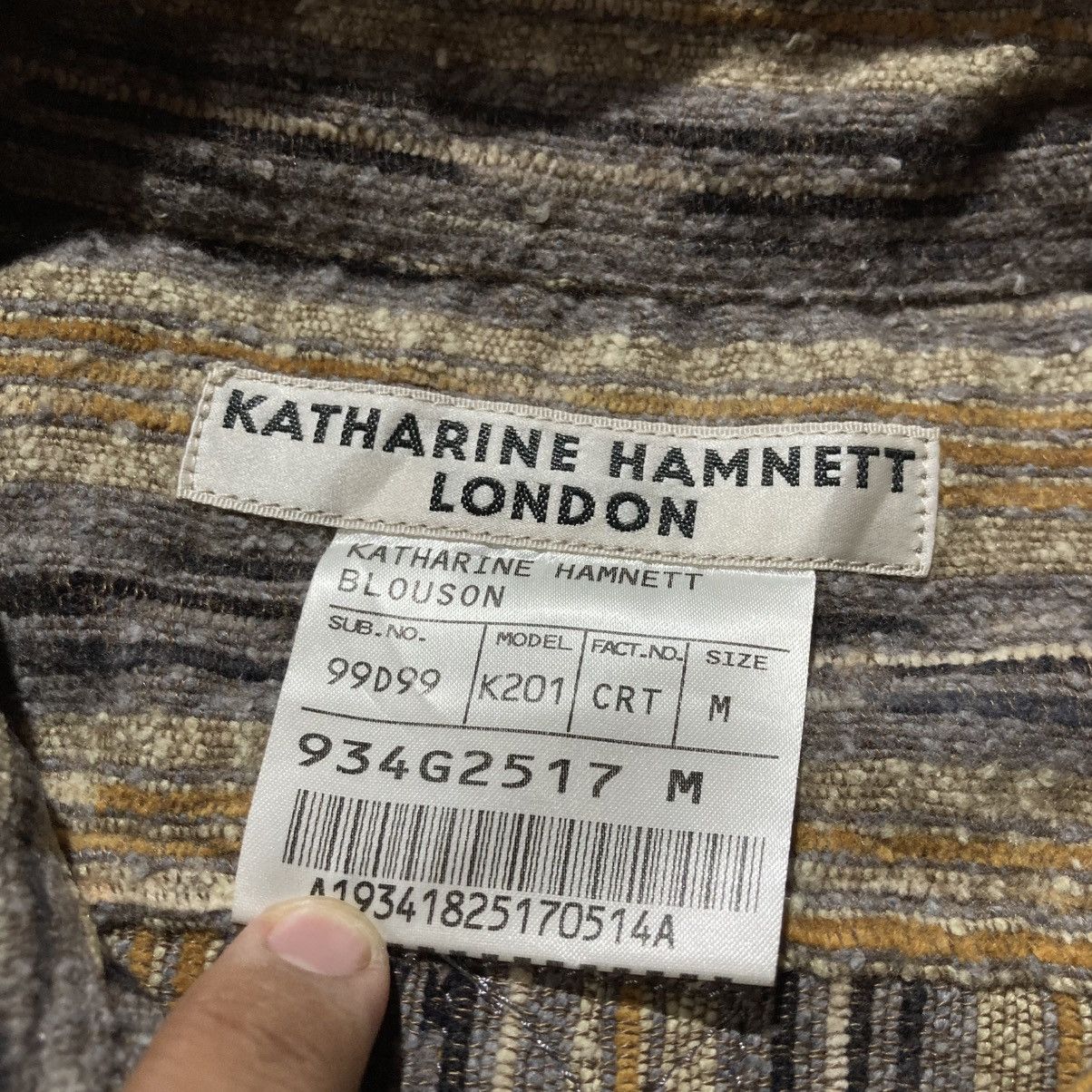 Japanese Brand 🇯🇵 Vintage Katharine Hamnett London Texture Shirt Luxury Size US M / EU 48-50 / 2 - 16 Thumbnail