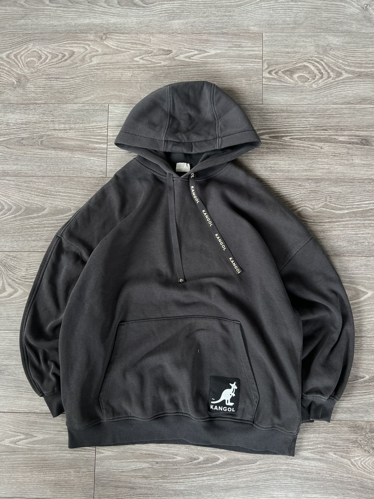 Designer ‼️Rare Oversized Big Logo Kangol x H&M Distressed Hoodie‼️ Size US M / EU 48-50 / 2 - 9 Thumbnail