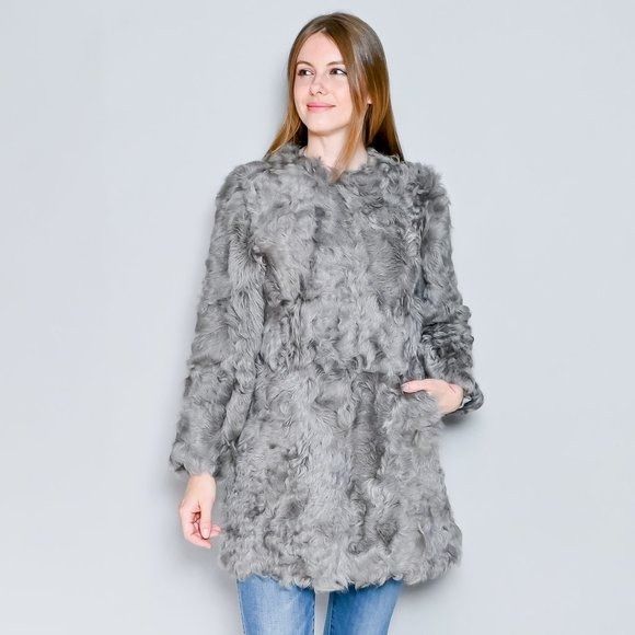 Vintage 440. VINTAGE 1970s Gray Genuine Sheepskin Fur Jacket Small Size S / US 4 / IT 40 - 10 Thumbnail