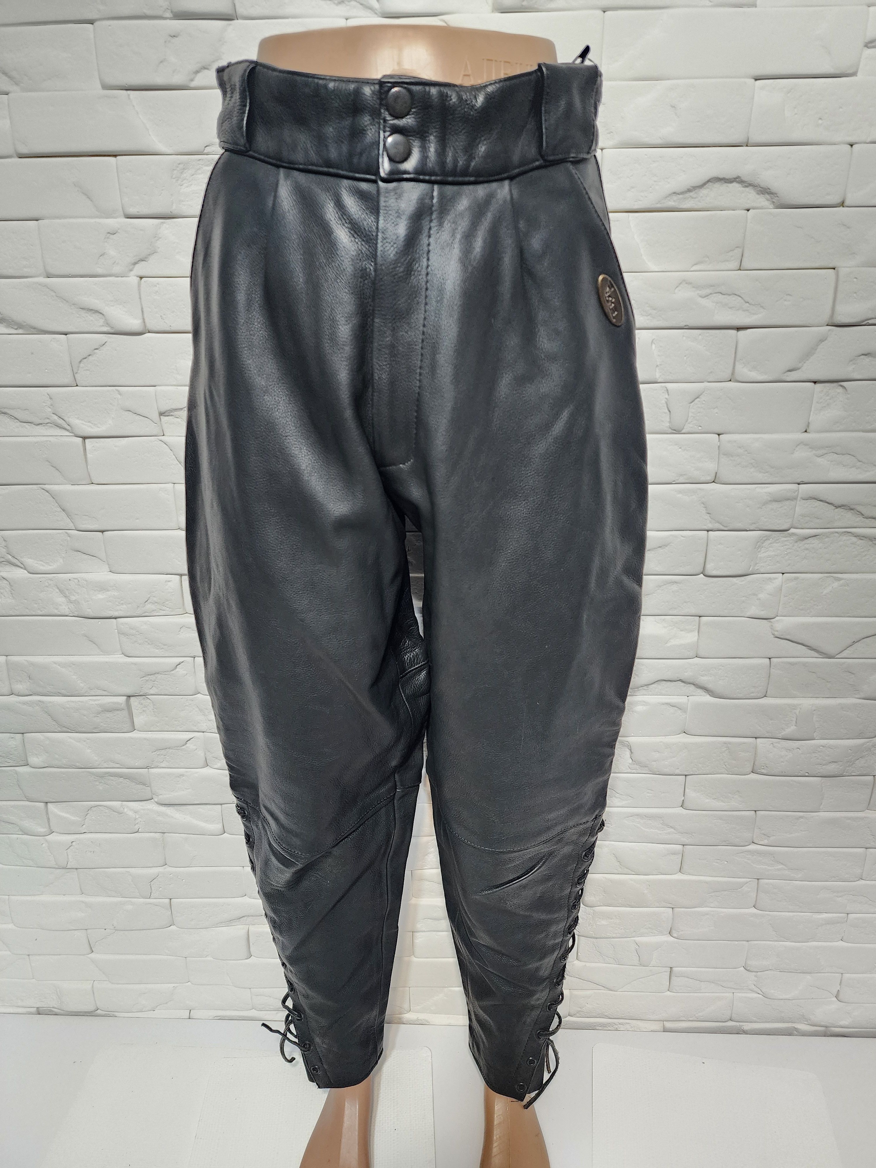 Genuine Leather Women's black leather pants. Size 25" / US 0 / IT 36 - 1 Thumbnail