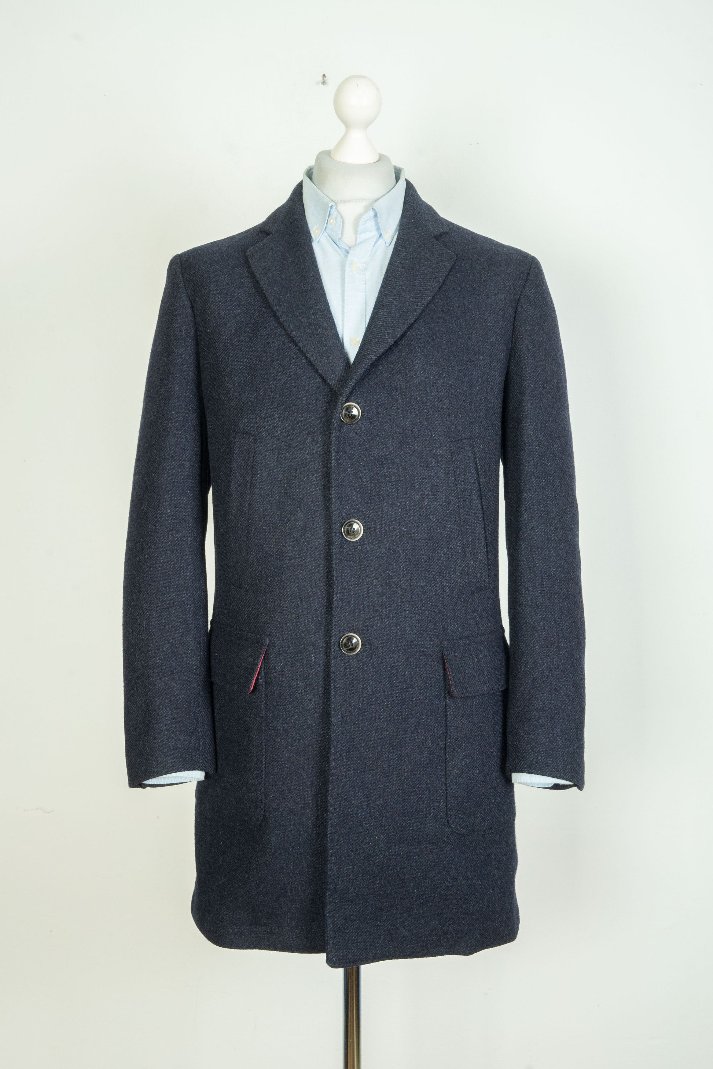 Hackett Hackett London Wool Navy Blue Coat Size US M / EU 48-50 / 2 - 1 Thumbnail