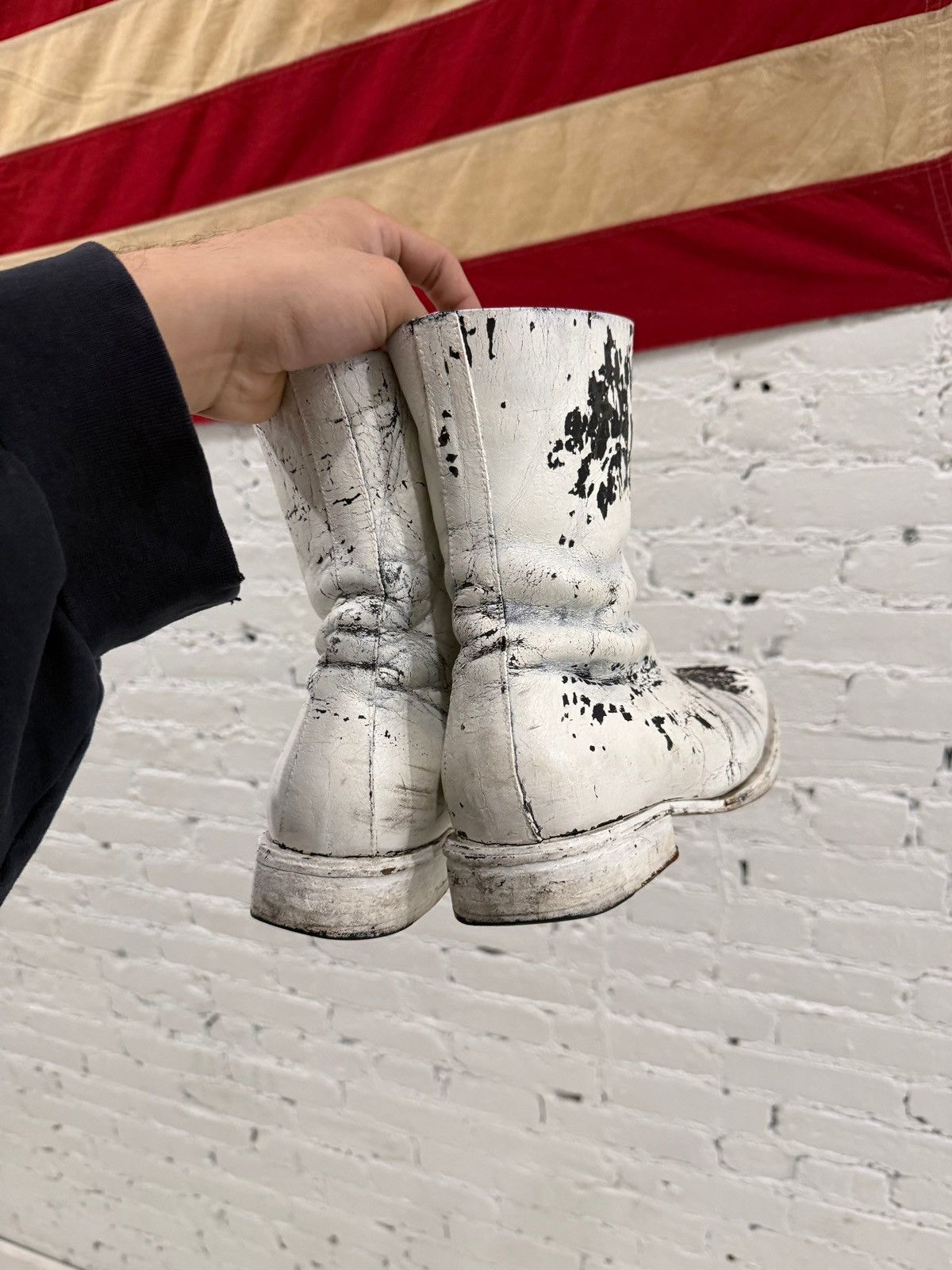 Maison Margiela 2002 MAISON MARTIN MARGIELA PAINTED SQUARE TOE BOOTS Size US 10 / EU 43 - 5 Thumbnail