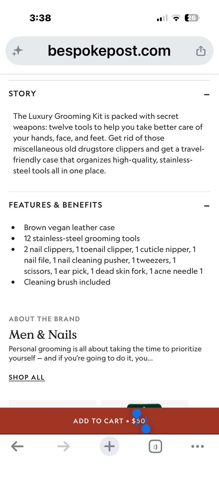 Total Luxury Spa Men and Nails 12 piece manicure set. Brand New Size ONE SIZE - 6 Thumbnail