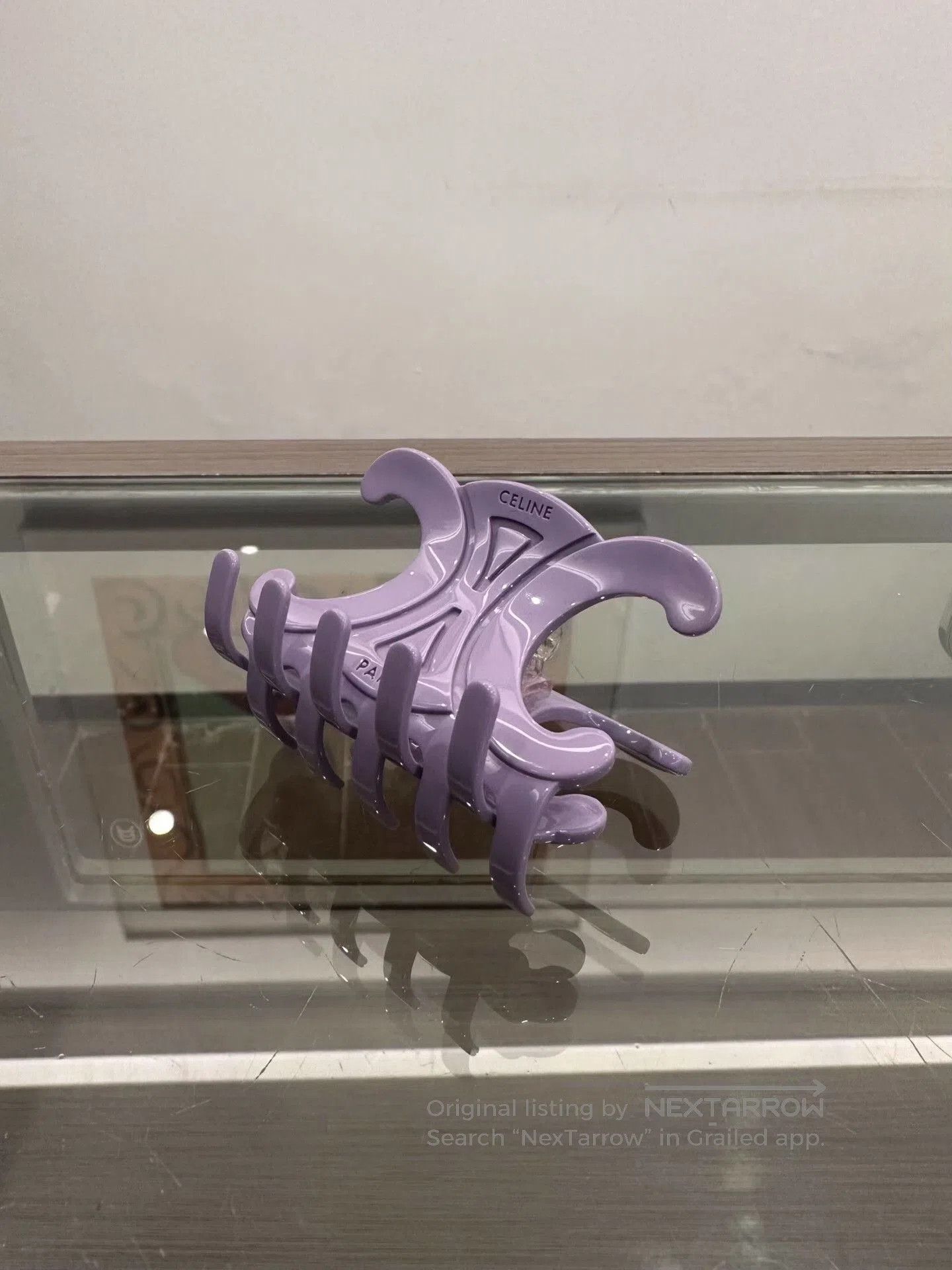 Celine Celine Purple Triomphe Shark Hair Clip. Size ONE SIZE - 3 Thumbnail