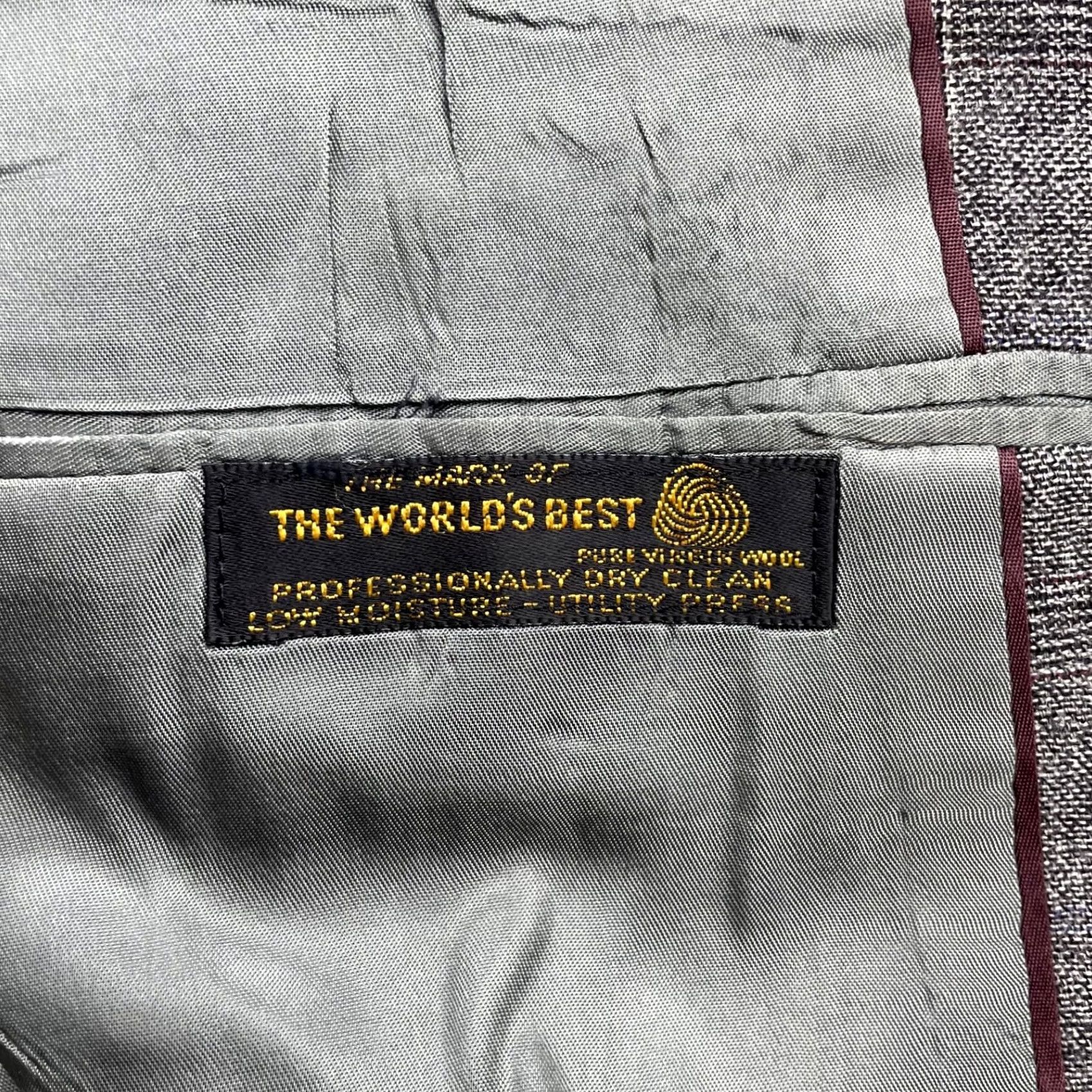 Hart Schaffner Marx VINTAGE Hart Schaffner & Marx Blazer Men's 40R Gray/Brown Plaid 2-Button Wool Size 40R - 6 Thumbnail