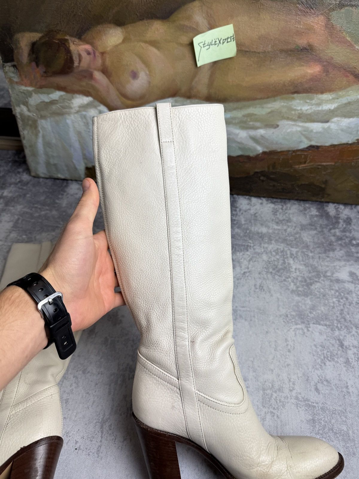Gucci Gucci Designer Rare Cowboys Leather High Vintage Heels Boots Size US 6 / IT 36 - 16 Thumbnail