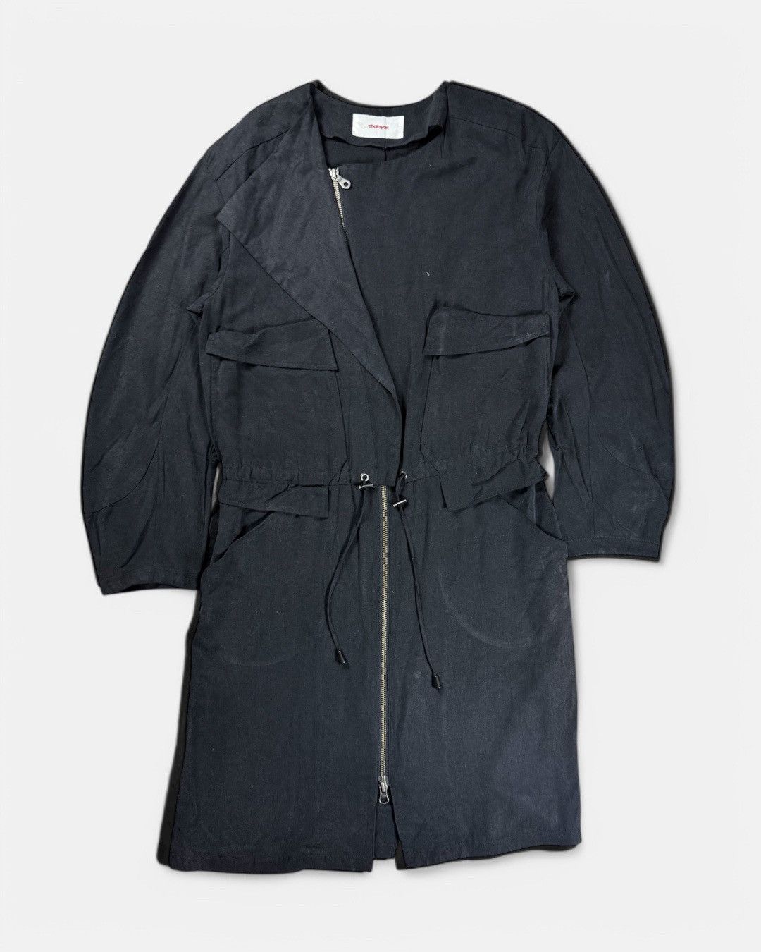 Hussein Chalayan Hussein Chalayan - 00’s Charcoal Cotton Coat Size S / US 4 / IT 40 - 2 Thumbnail