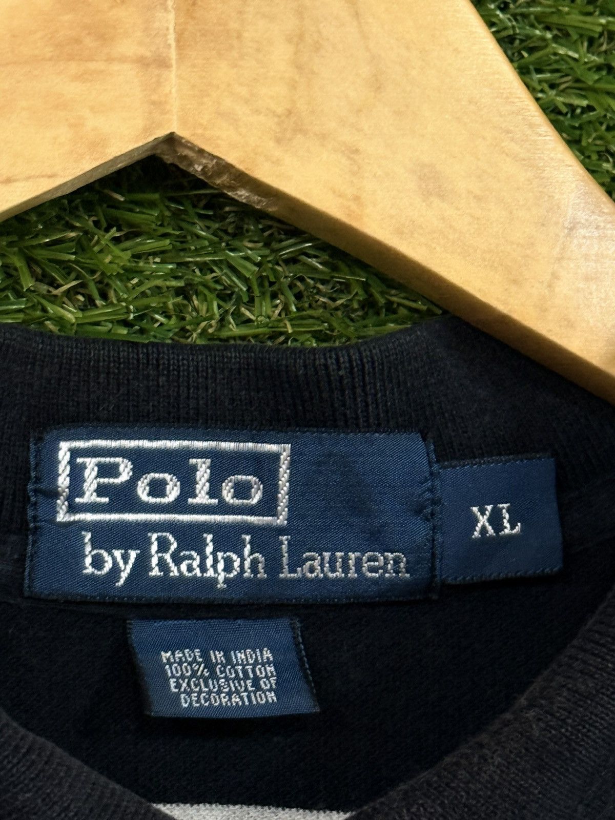 Polo Ralph Lauren Polo Ralph Lauren Black White Stripe PRL Pony Logo Shirt XL Size US XL / EU 56 / 4 - 3 Thumbnail