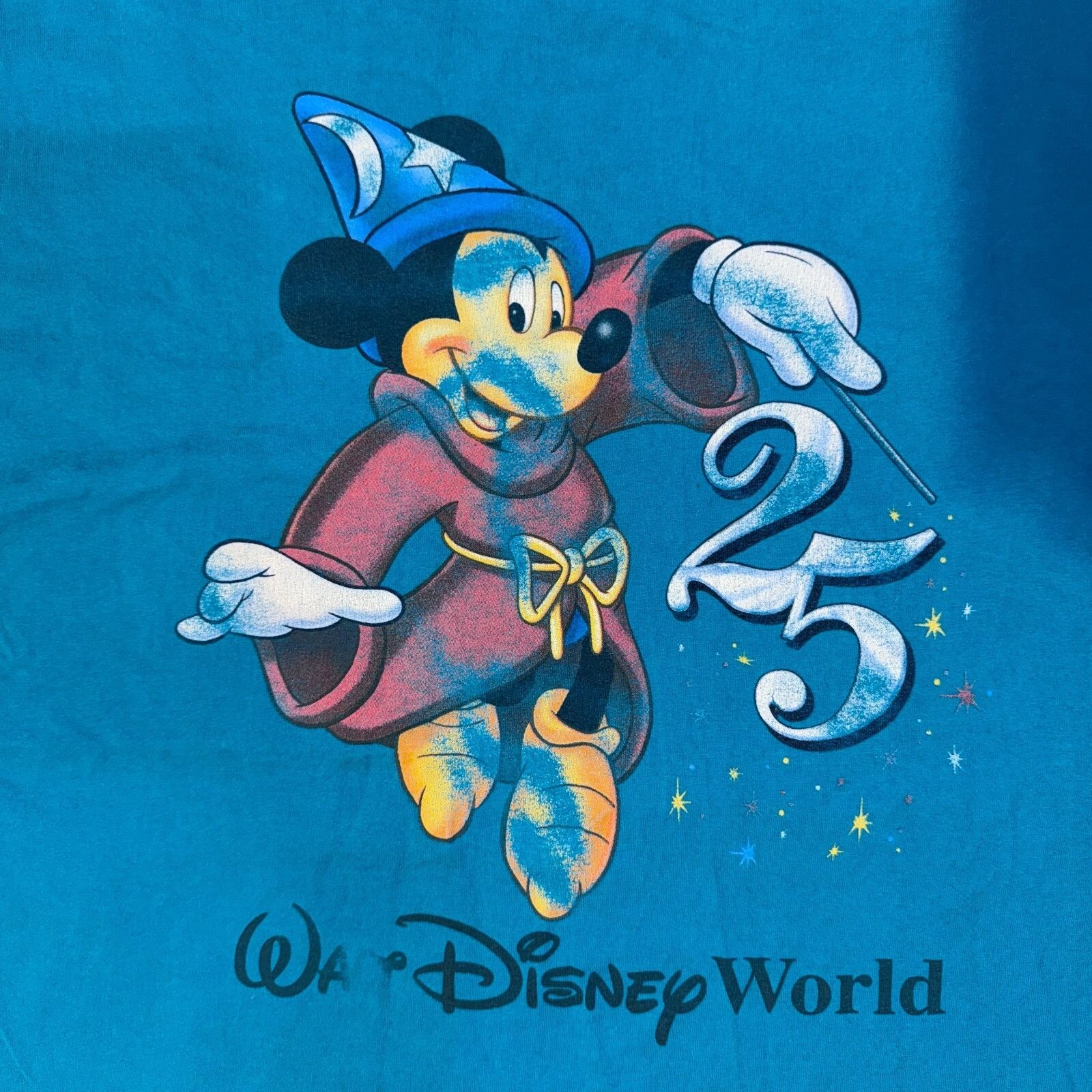 Disney Vintage 90s Walt Disney World 25years Mickey Fantasia Tshirt Size US XL / EU 56 / 4 - 2 Thumbnail