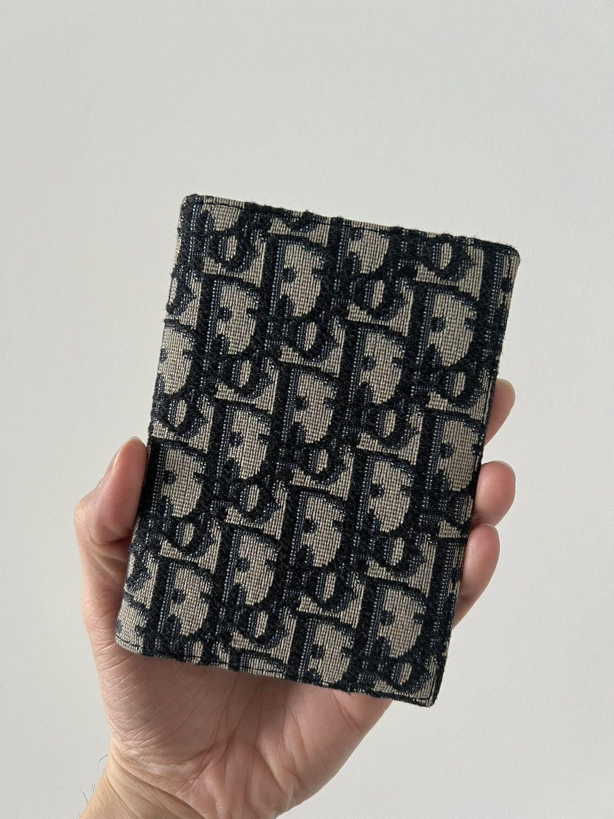 Dior DIOR Passport Cover Holder Oblique Jacquard Beige Black Size ONE SIZE - 1 Thumbnail