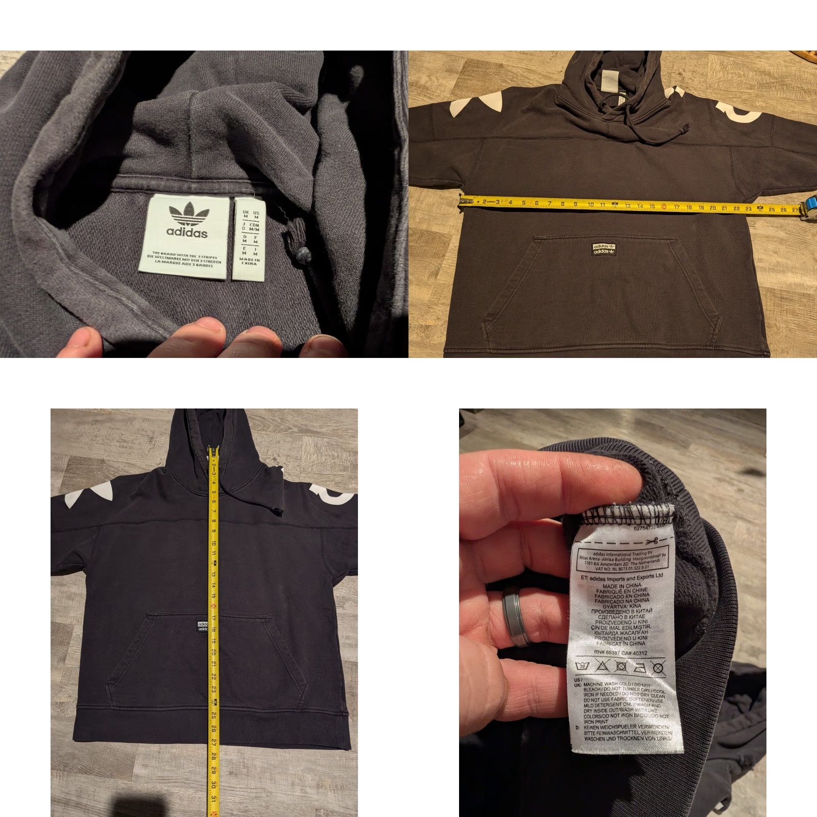 Adidas Adidas Originals RYV Hoodie Big Back Spell Out OTH Pullover Medium Men's Black Size US M / EU 48-50 / 2 - 8 Thumbnail