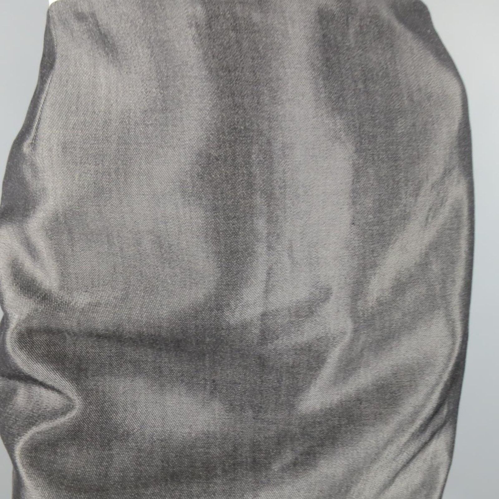 Ralph Lauren RALPH LAUREN Size 4 Metallic Wool Blend Denim Pencil Skirt Size 27" / US 4 / IT 40 - 2 Thumbnail