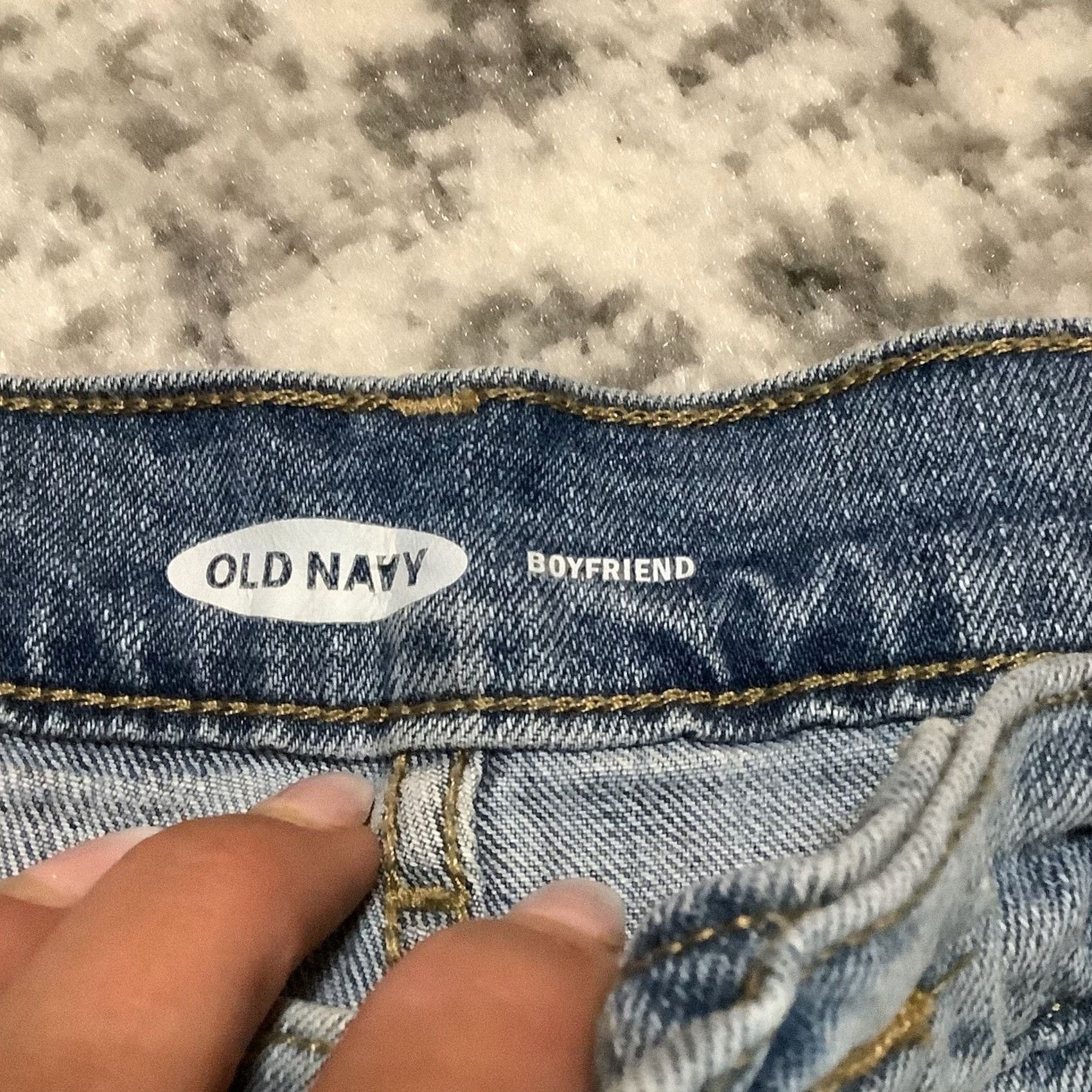 Old Navy Old Navy Jeans Shorts Womens 2 Denim Boyfriend Cuffed Embroidered Distressed Blue Denim Chino Style Regular Womens Size 26" / US 2 / IT 38 - 3 Thumbnail