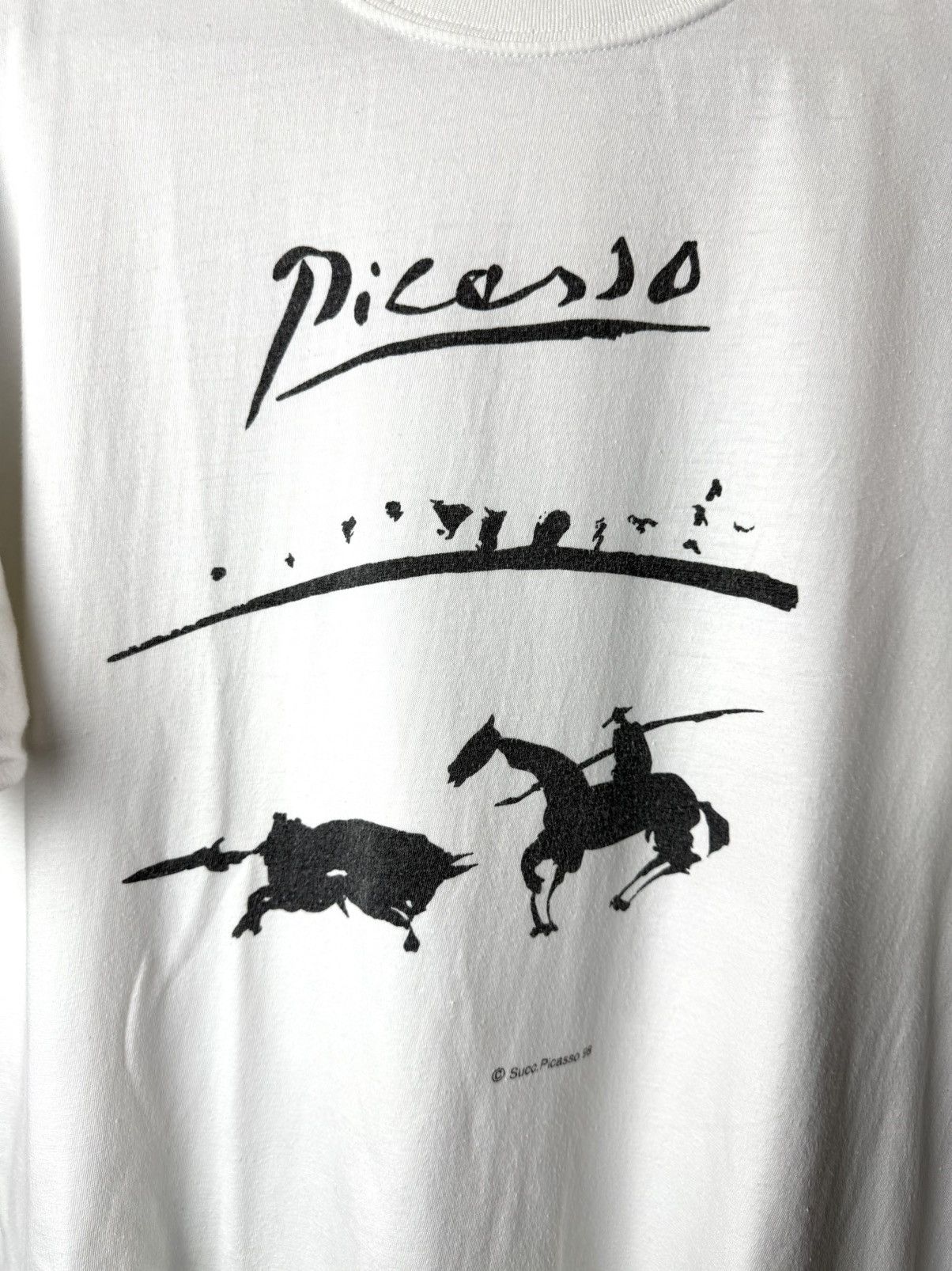 Vintage 1998 Hunting Art Picasso Vintage T Shirt Da Vinci Leonardo Size US L / EU 52-54 / 3 - 2 Thumbnail