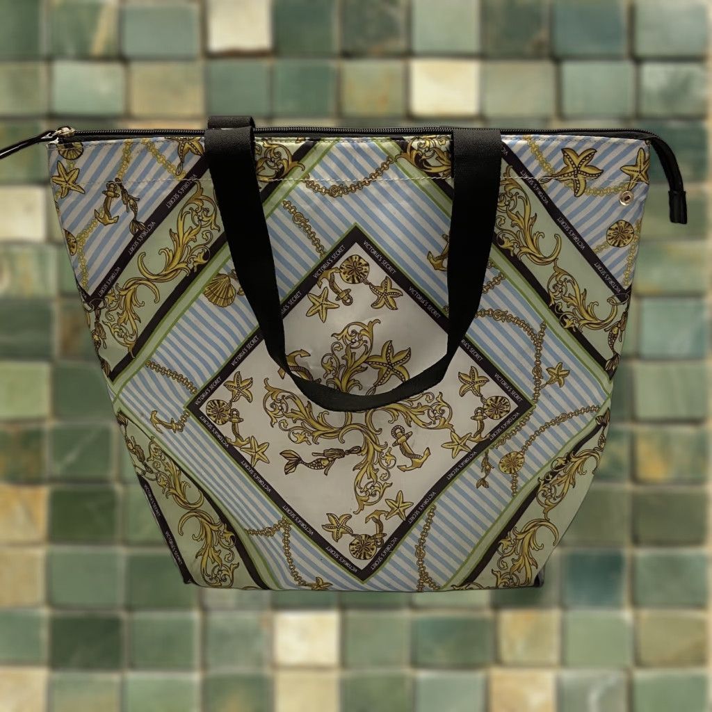 Victoria's Secret Victoria's Secret Large Insulated Tote Cooler Bag Multicolor Nautical Print Travel Beach Womens Size ONE SIZE - 1 Thumbnail