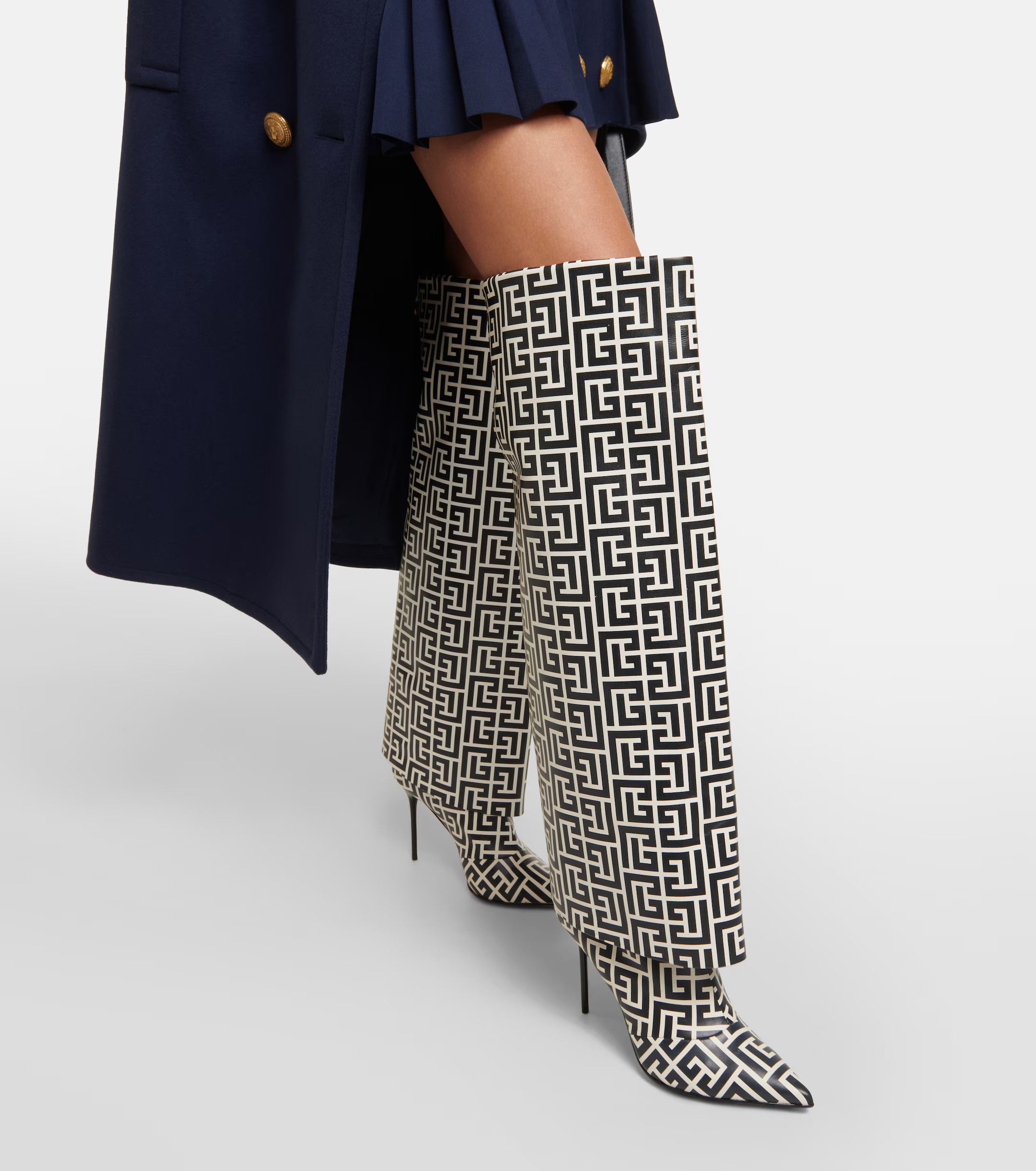 Balmain o1y0625 Boots in Black/White Size US 7 / IT 37 - 4 Thumbnail