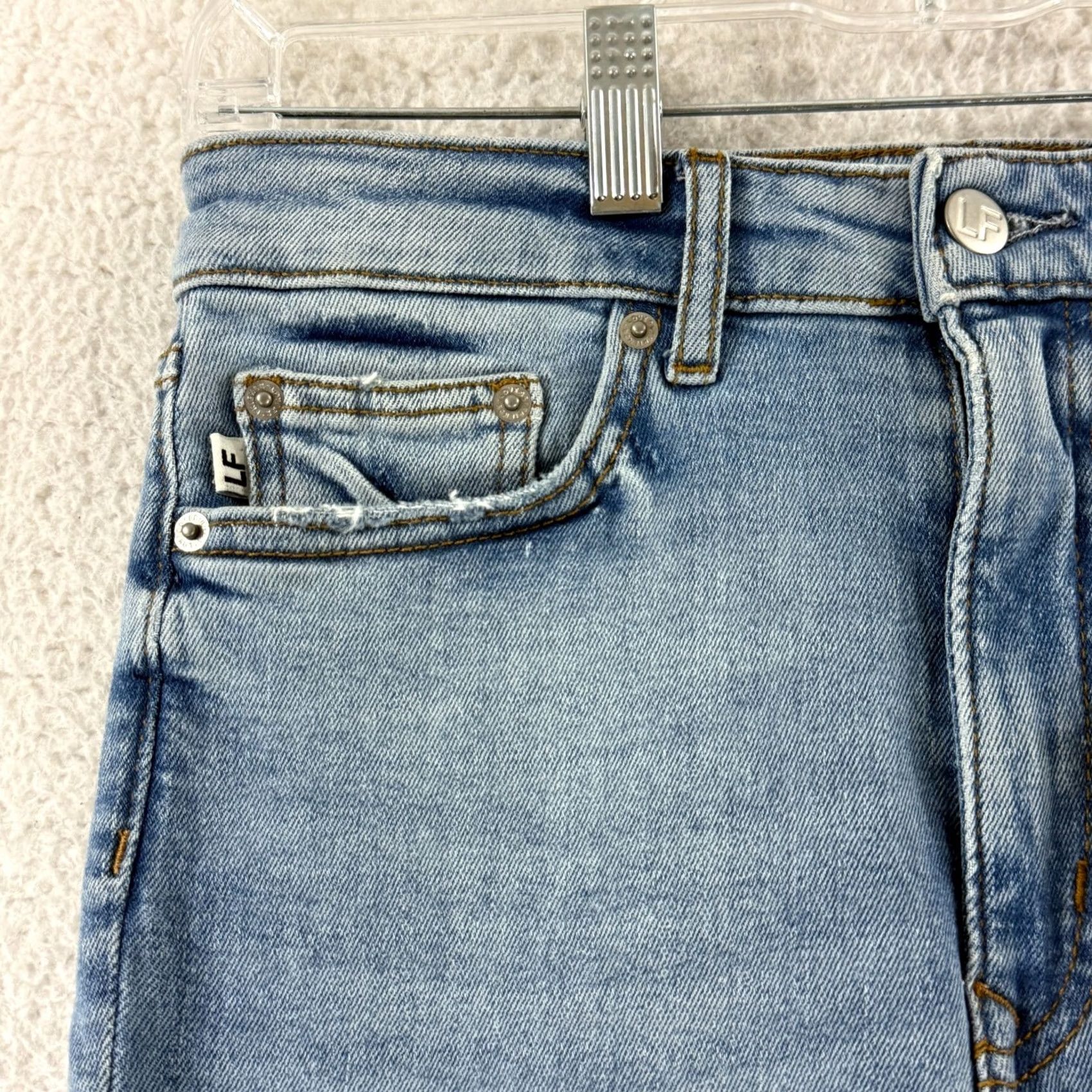 Vintage Lovers + Friends Mason Jeans Womens 26 Blue Denim High Rise Stretch Skinny Jeans Regular Rise Bohemian City College Size 28" / US 6 / IT 42 - 4 Thumbnail