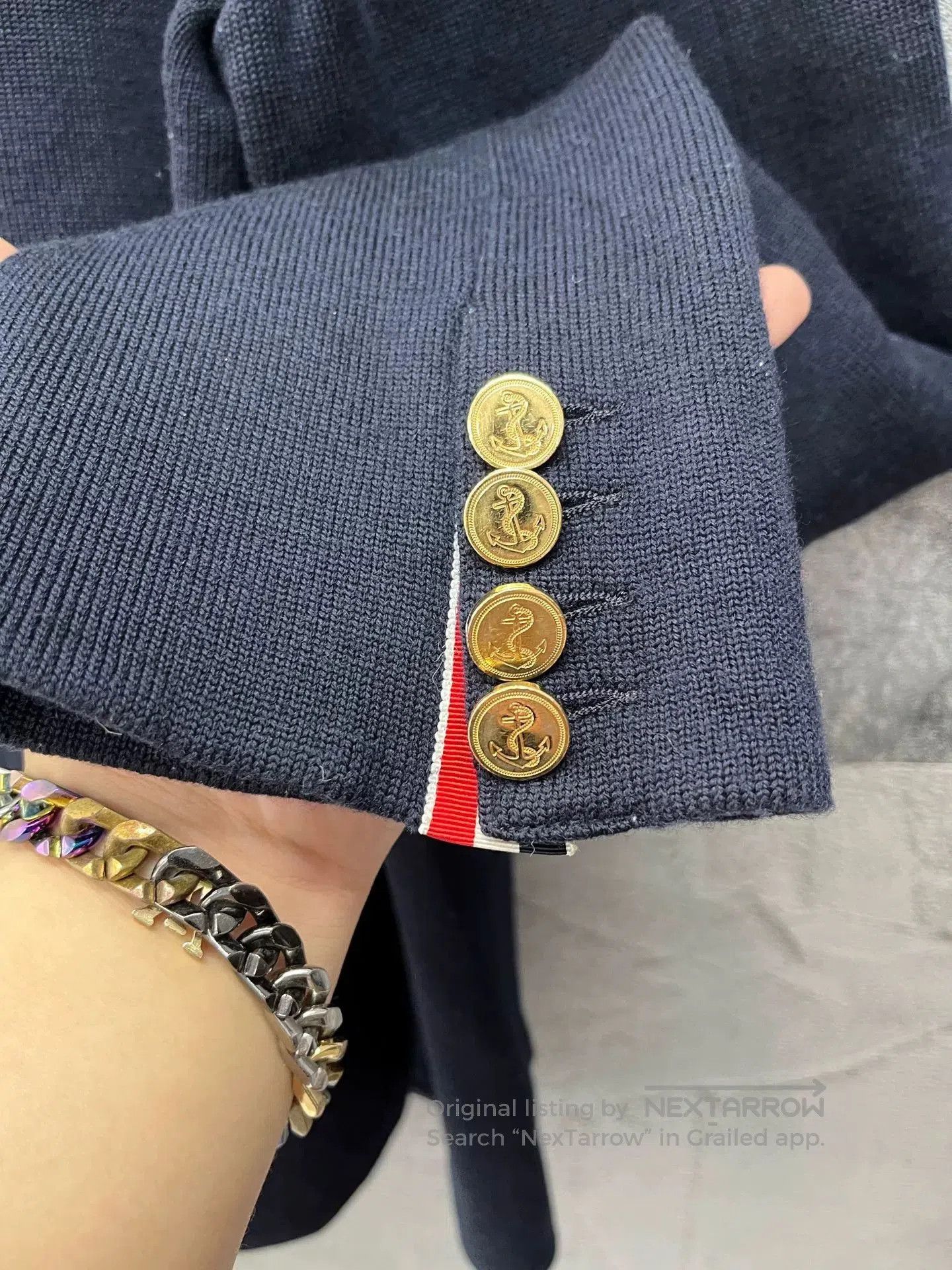 Thom Browne thom browne navy wool knit jacket. Size US L / EU 52-54 / 3 - 5 Thumbnail