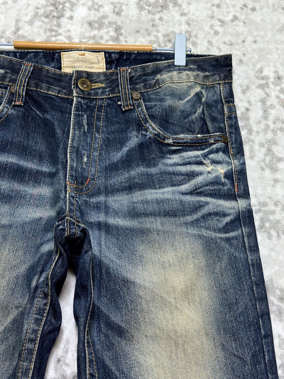 Hysteric Glamour Vintage Lolita Mud Wash Distressed Clawmark Zipper Pocket Size US 35 - 5 Thumbnail