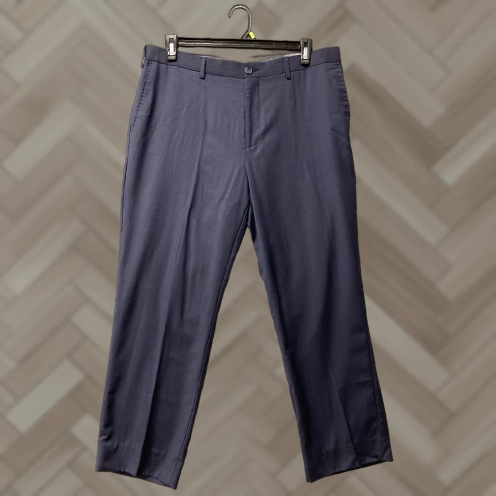 Hart Schaffner Marx Hart Schaffner Marx Dress Pants Men’s 36x30 Navy Comfort Wool / 0258 Classic Straight Front / Belt Loops Casual Formal Business Size US 36 / EU 52 - 1 Thumbnail