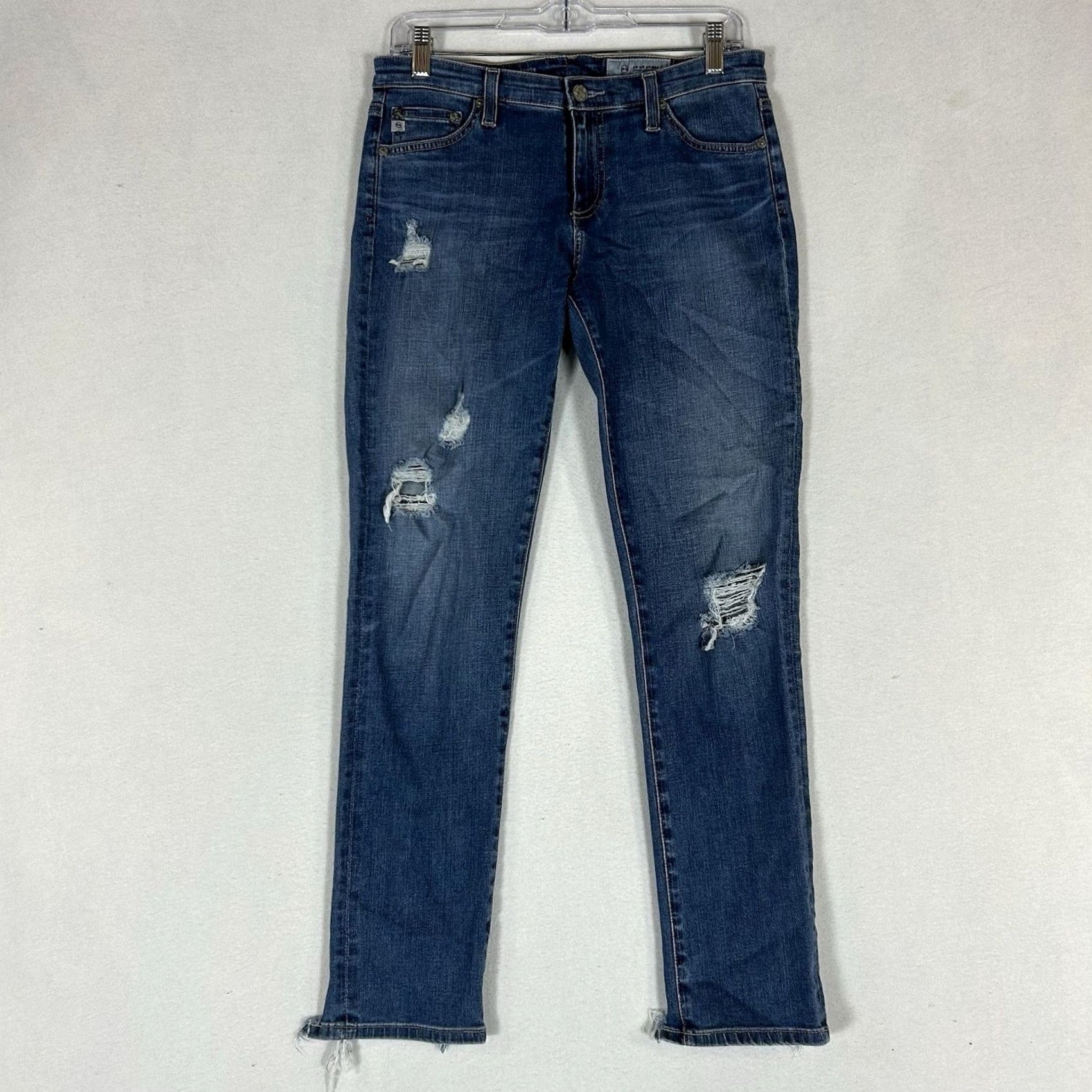 Vintage AG Adriano Goldschmied The Prima Jeans Women’s 28R Cigarette Skinny Ankle Denim Blue City Hipster Rock USA - Mens/Womens Size 28" / US 6 / IT 42 - 2 Thumbnail