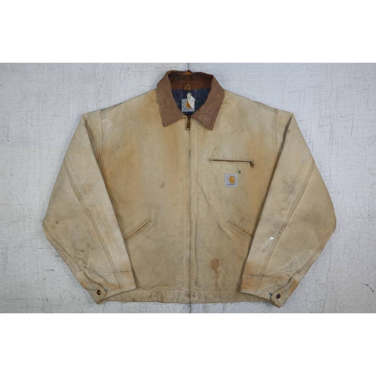 Carhartt Vintage 80s Carhartt Detroit Jacket XL Tan Canvas Workwear Size US XL / EU 56 / 4 - 1 Thumbnail