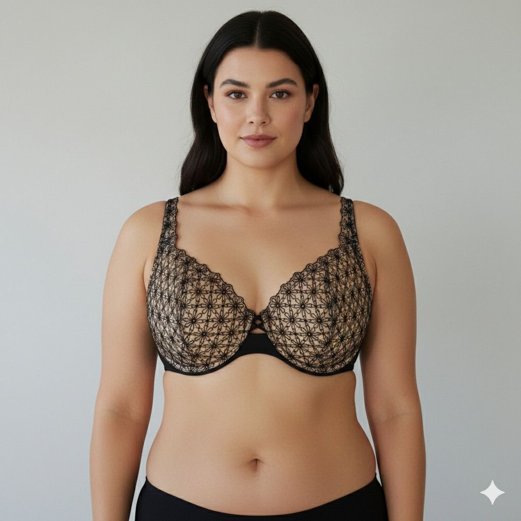 Other Vassarette 42C Bra NWT Black Beige Floral Full Coverage Ligh Size ONE SIZE - 10 Thumbnail